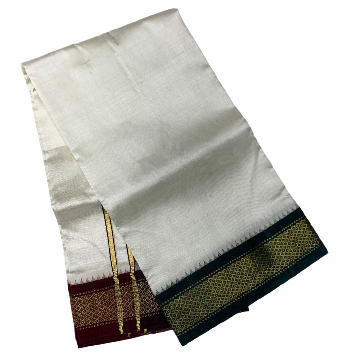 Silk Pooja Towel White colour