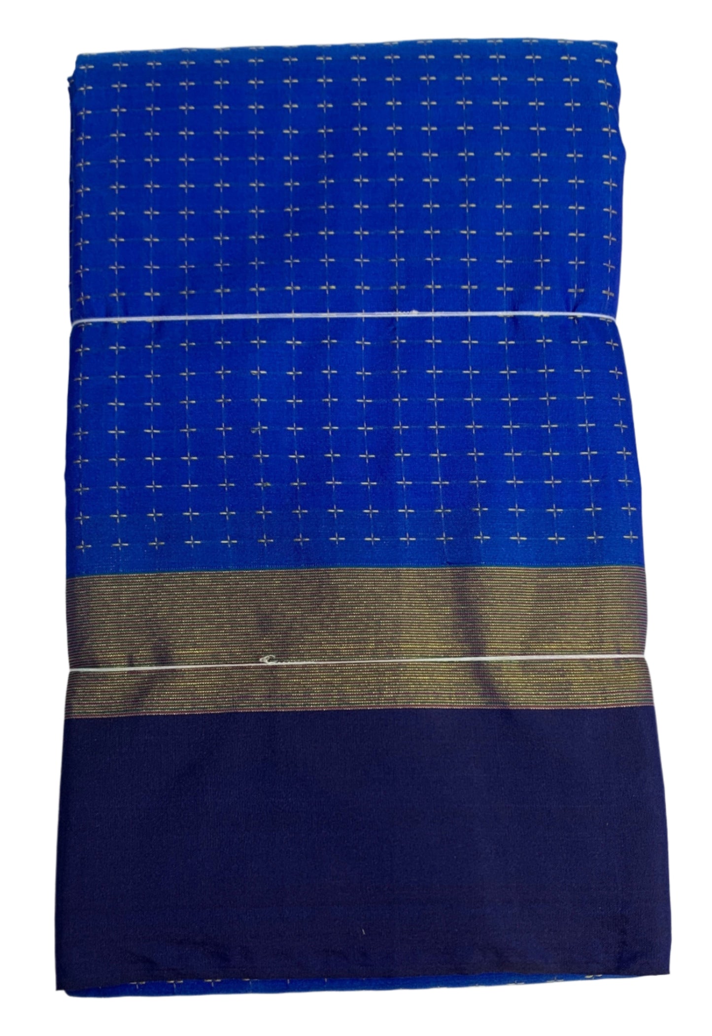Arani Silk Saree Ms Blue Colour with Navy Blue and Golden Border