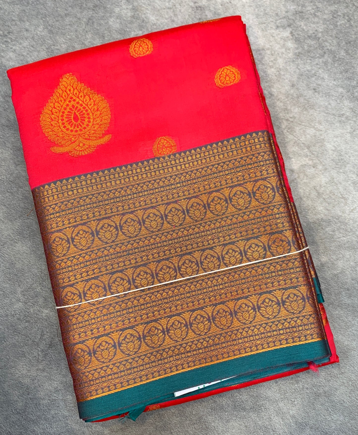 Soft Silk Casual Saree Peach Pink Colour with Rama Green and Golden Colour Border
