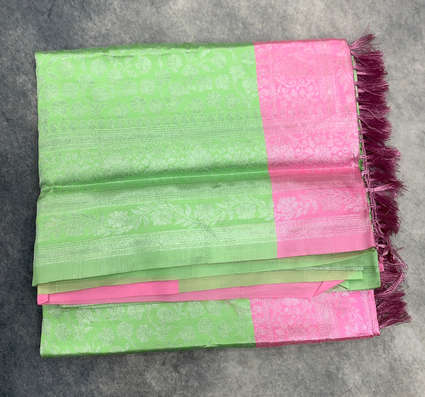 Art Silk Saree Light Green Colour with Self Border