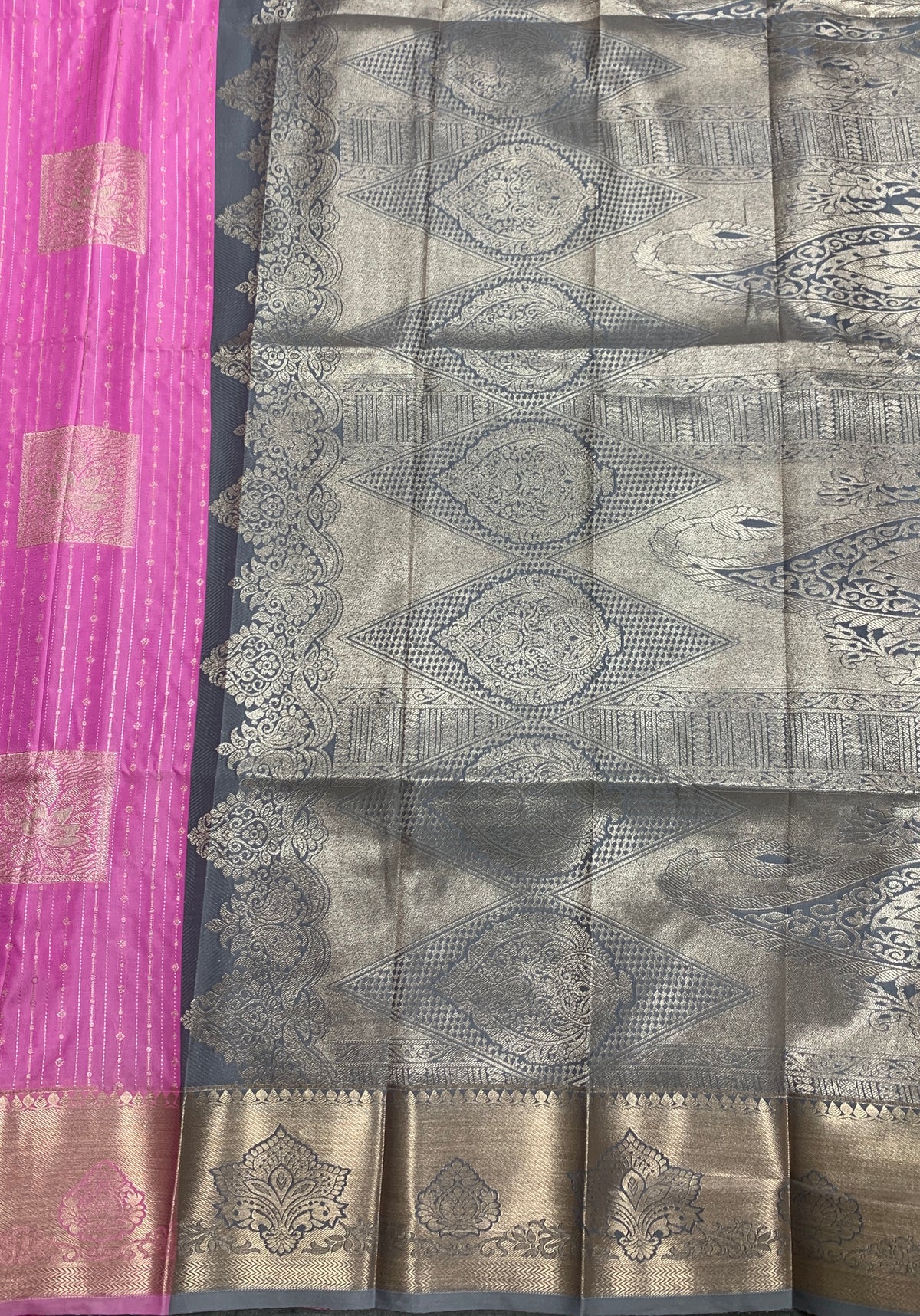 Soft Silk Casual Saree Baby Pink with Sliver Zari Border