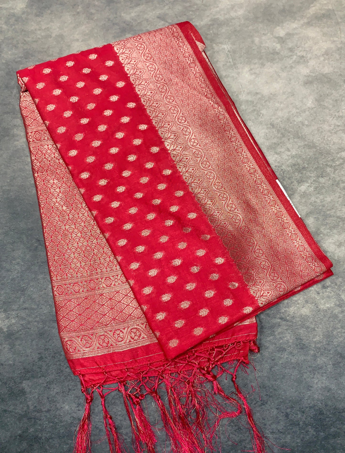 Soft Silk Casual Saree Tomato Pink Colour with Sliver Colour Border