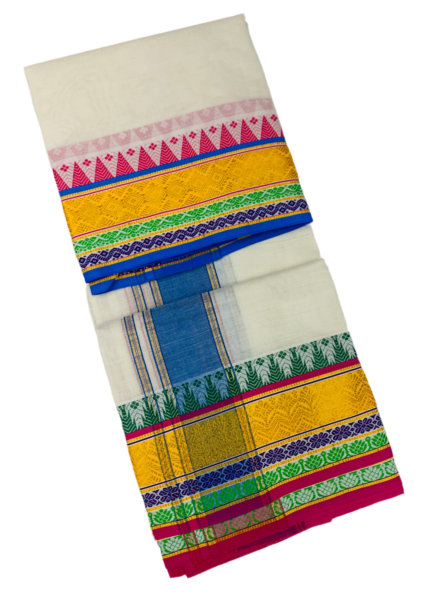 9x5 Cotton Dhoti Half White