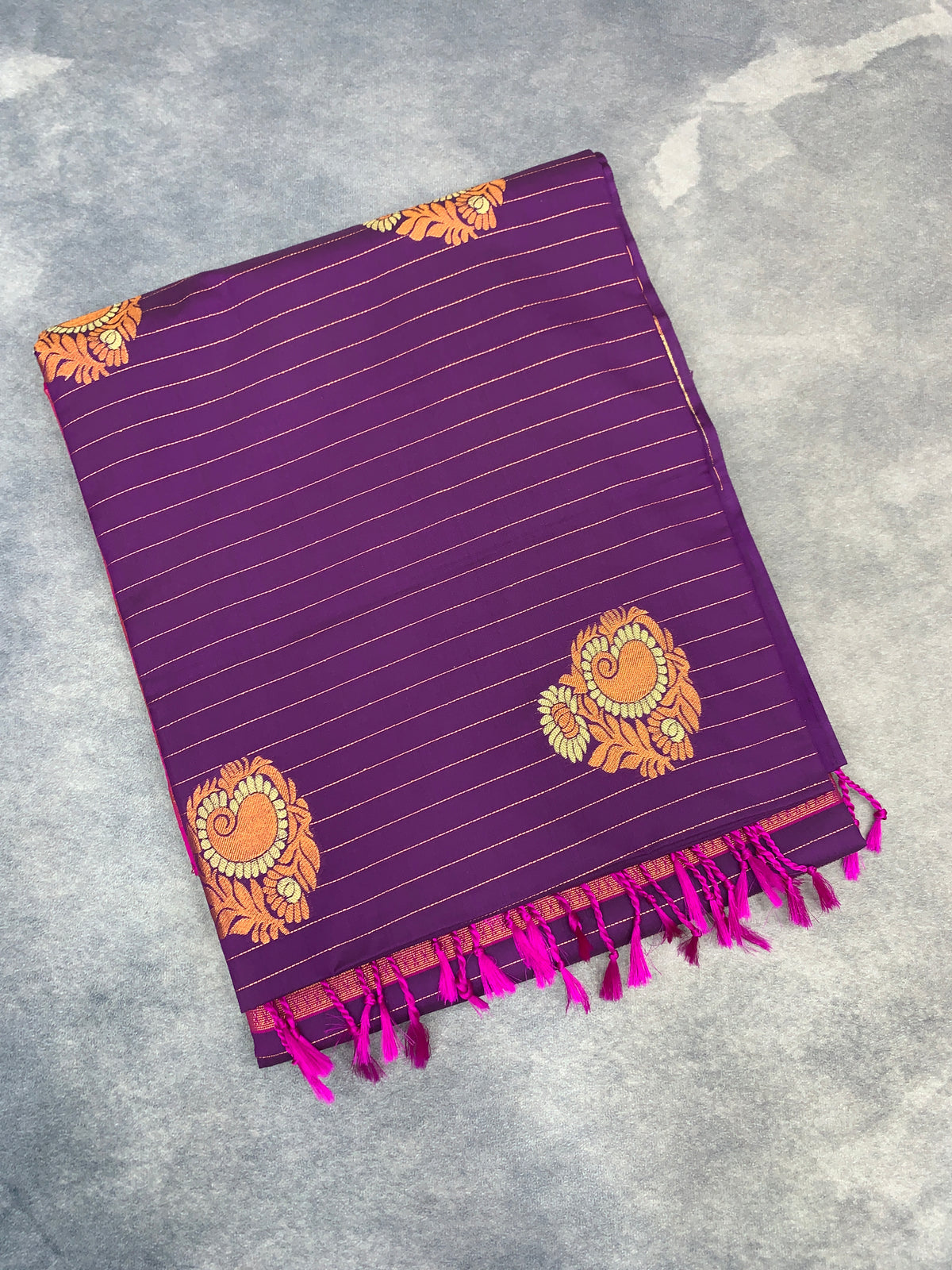 Art Silk Saree Magenta Colour with Borderless