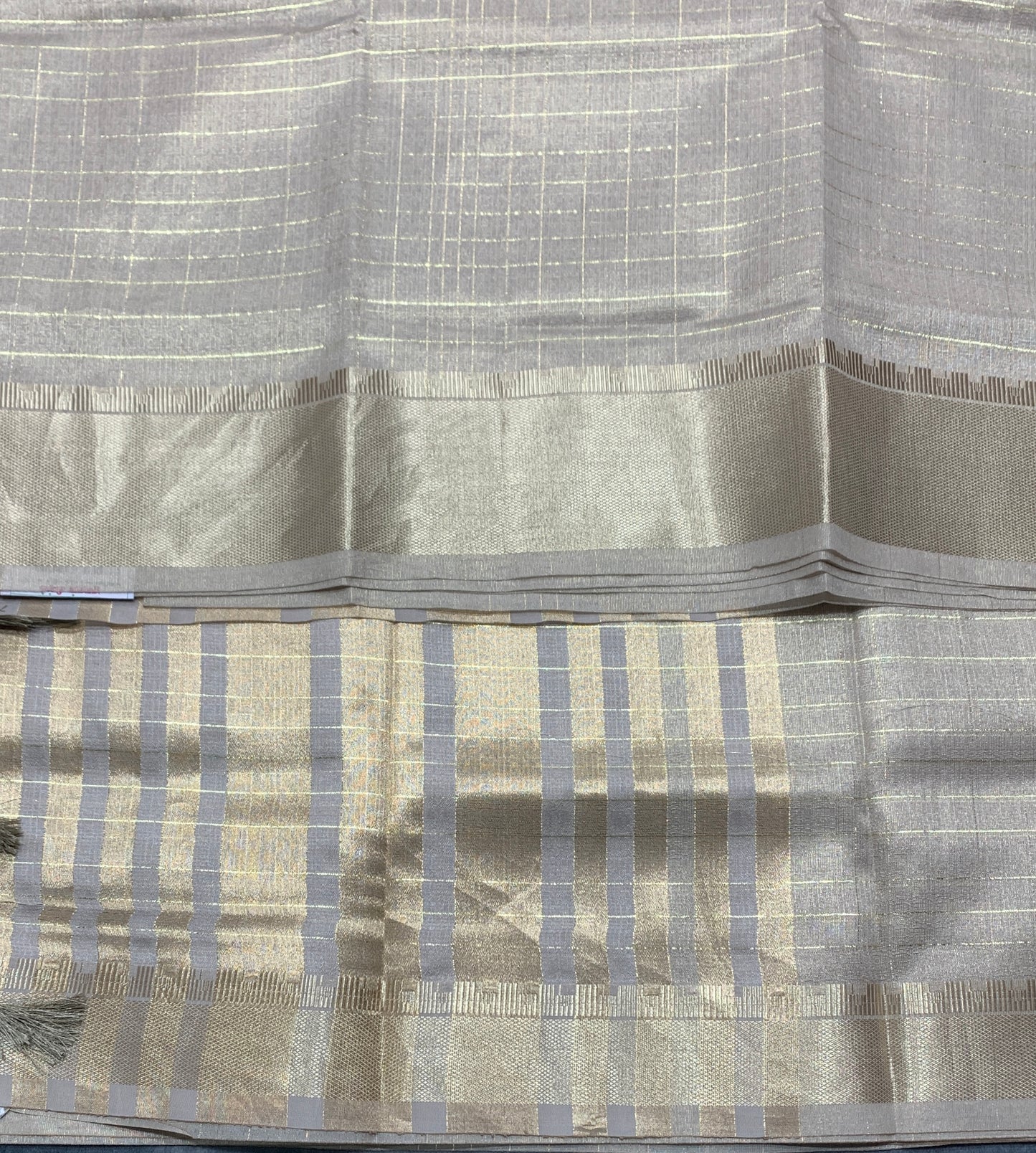 Banaras Katan Saree Light Brown Colour with Katan Work Border