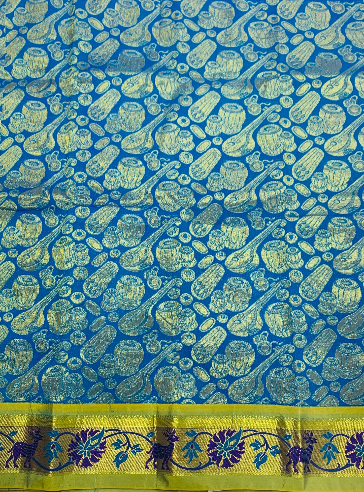 Sky Blue Shade Vegan Silk Kids Pattu Pavadai with contrast border for newborn to 2 Years