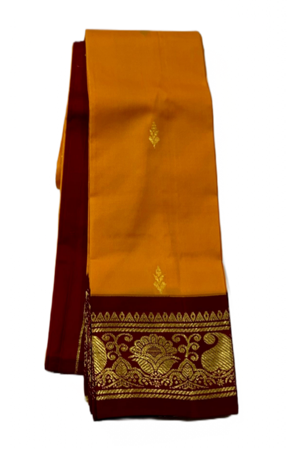 Kanchipuram Silk Saree with Mango Yellow Colour
