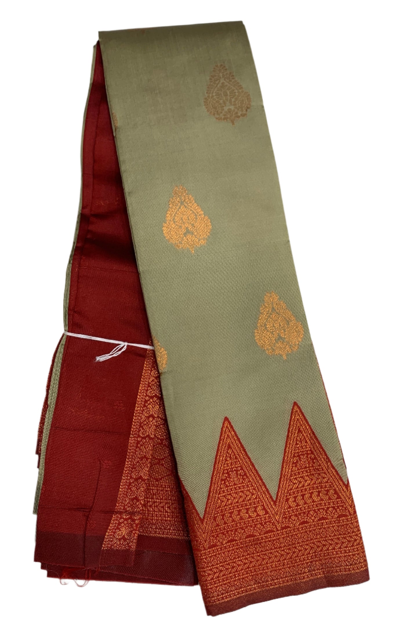 Art Silk Saree Ivory Colour with Maroon Border