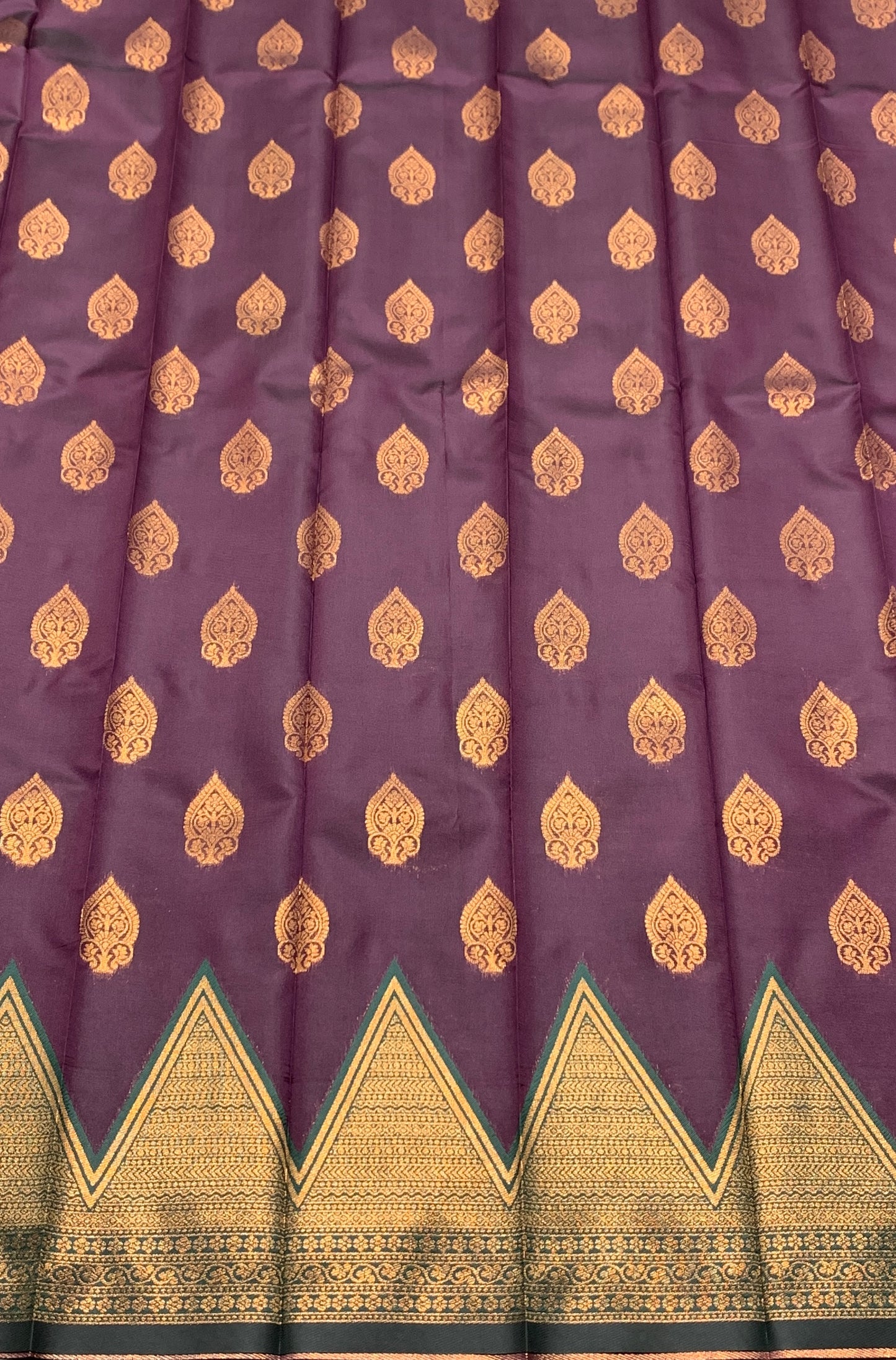 Magenta Colour Art Silk Saree with Green Border