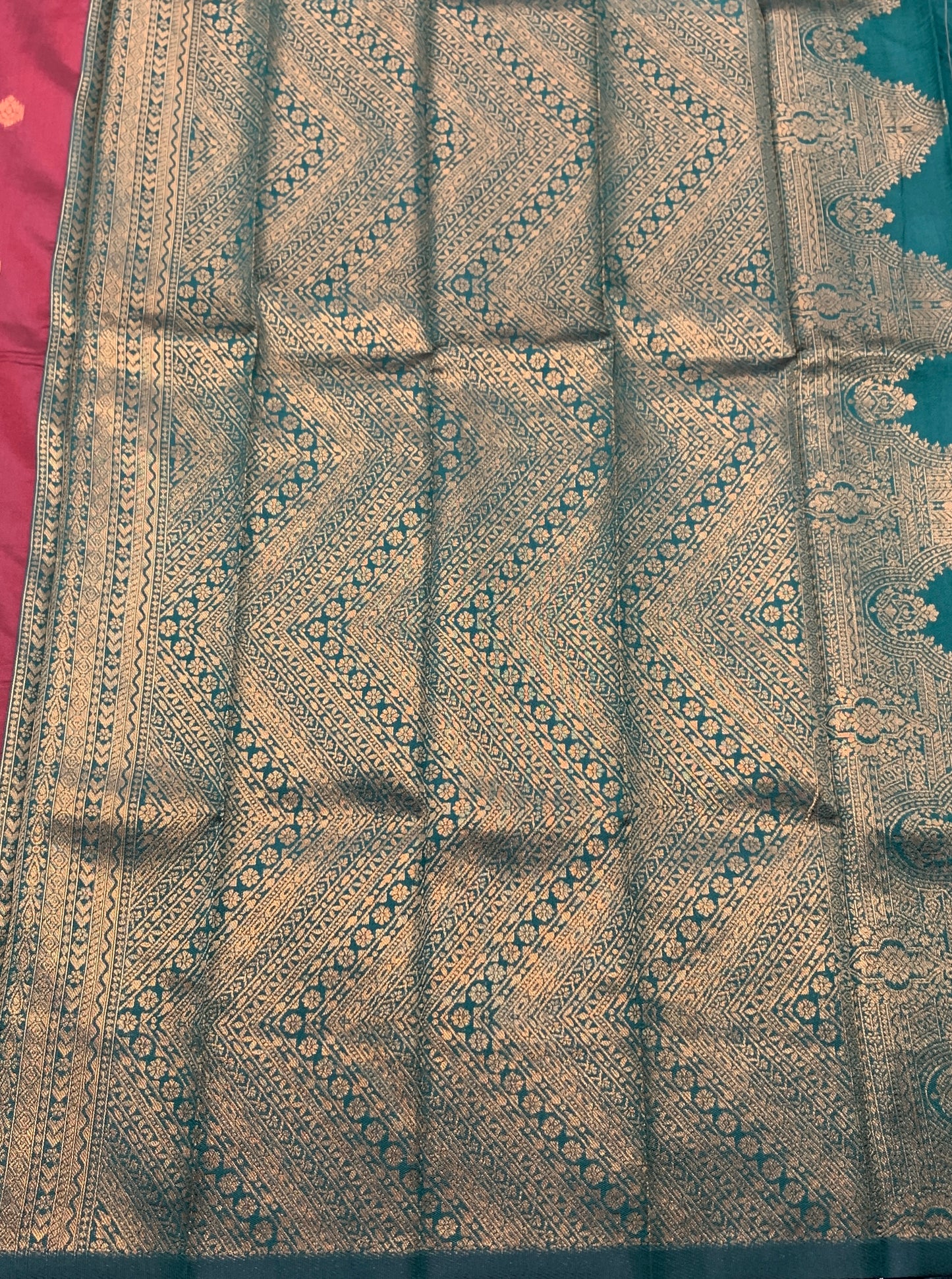 Maroon Colour Art Silk Saree with Green Border
