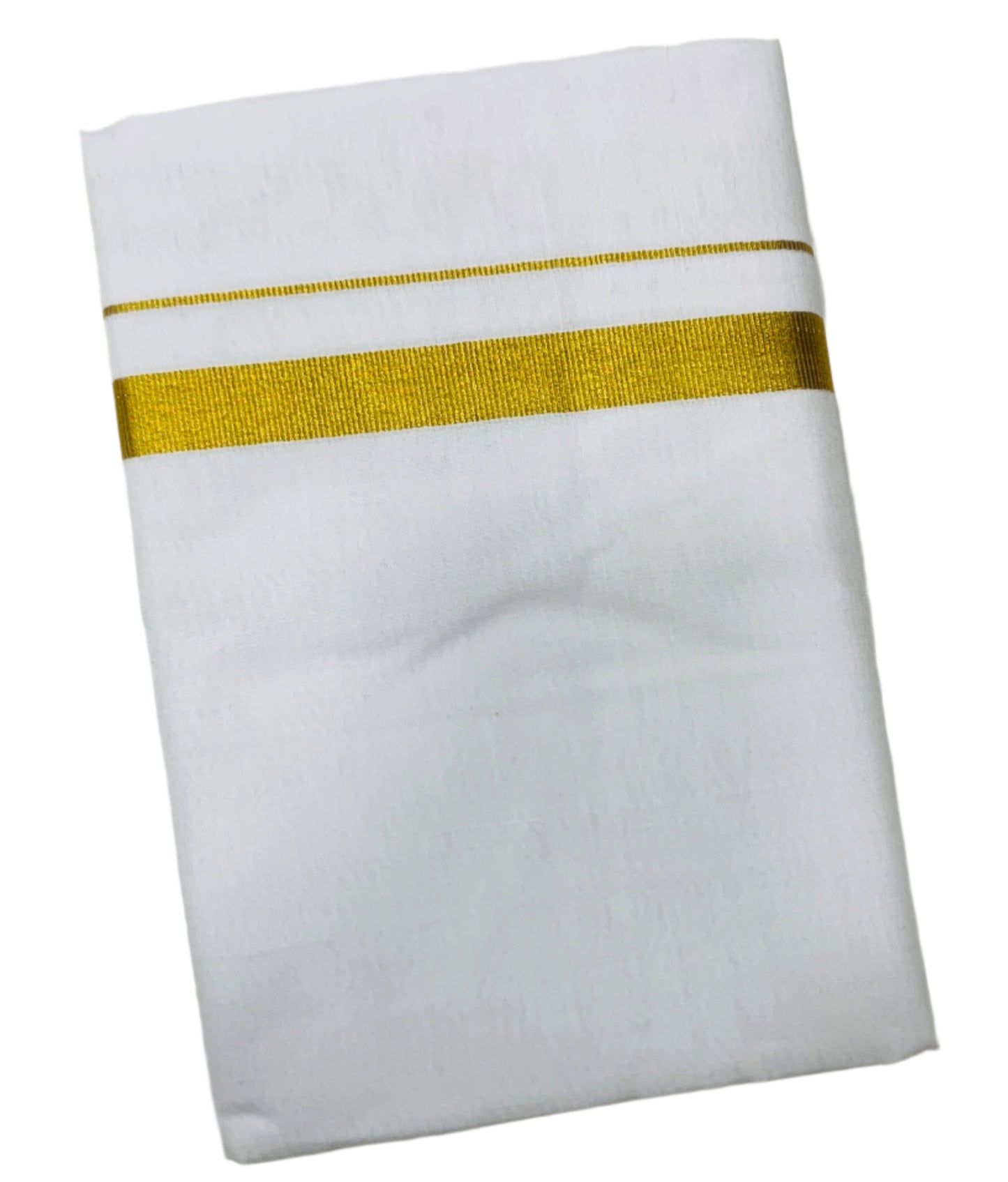 8 Mulam White Cotton Dhoti with Golden border