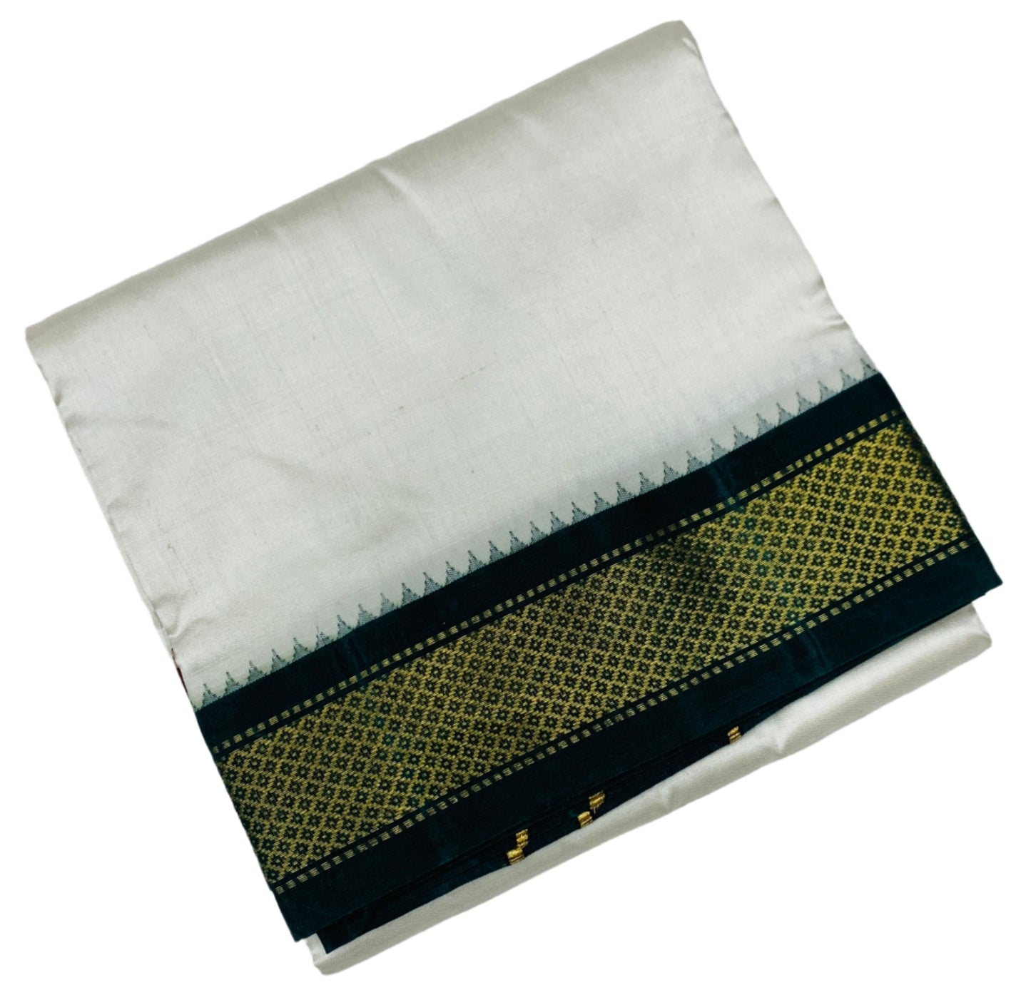 Silk Pooja Towel White colour
