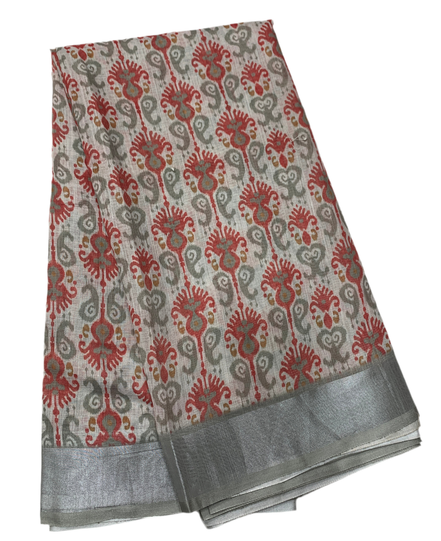 Jute Cotton Saree Gray Colour with Thread Border