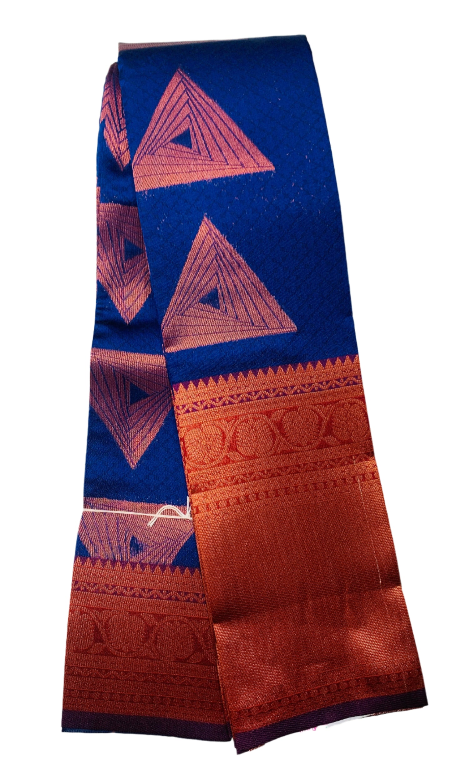 Art Silk Saree Blue Colour with Maroon Border