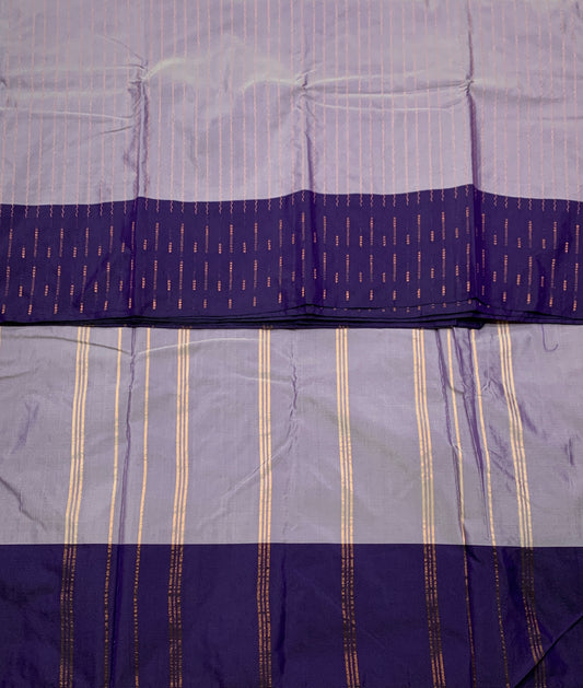 Arani Silk Saree Lavender Colour with Violet Border