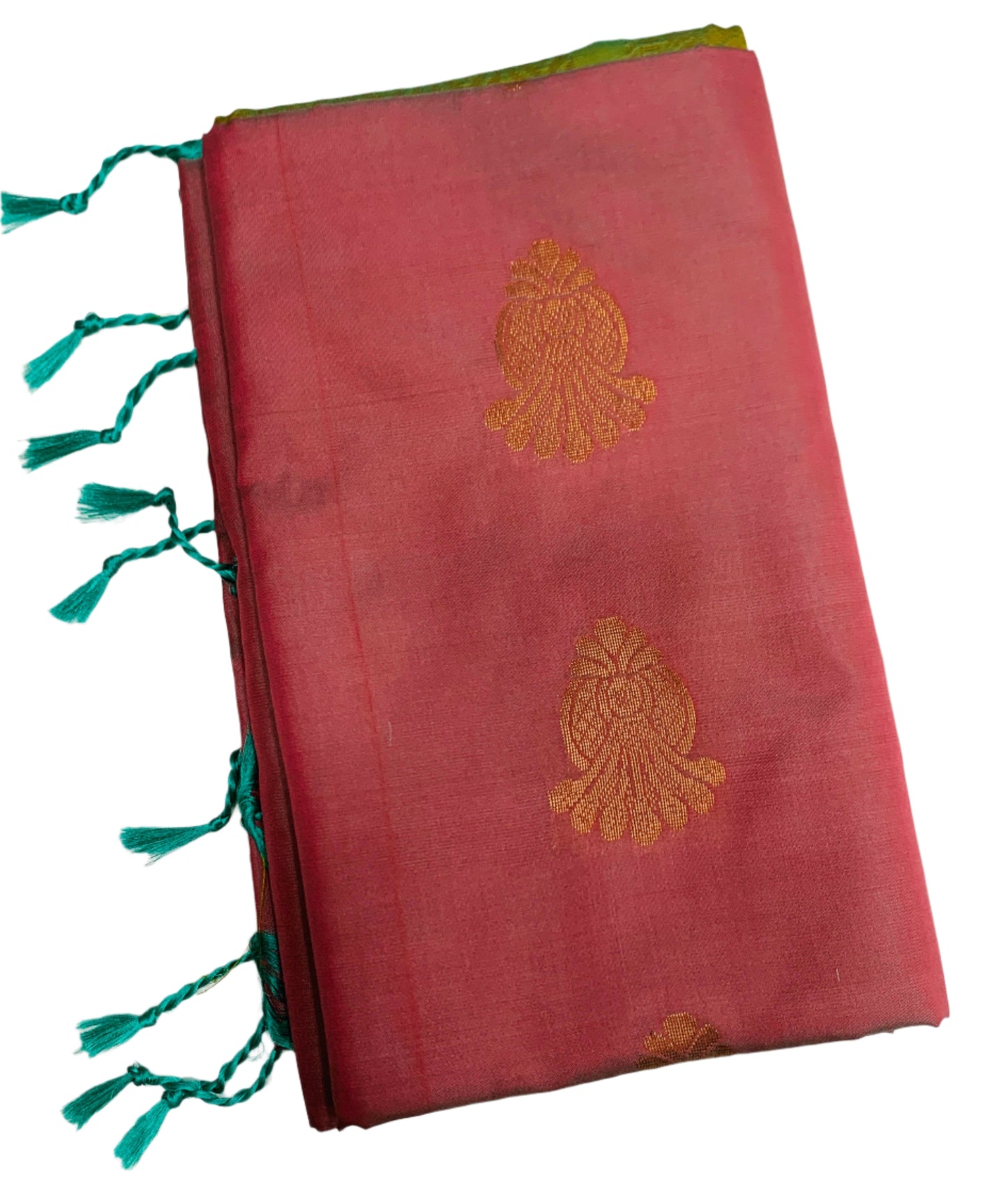 Soft Vegan Silk Saree Onion Pink Colour with Border less