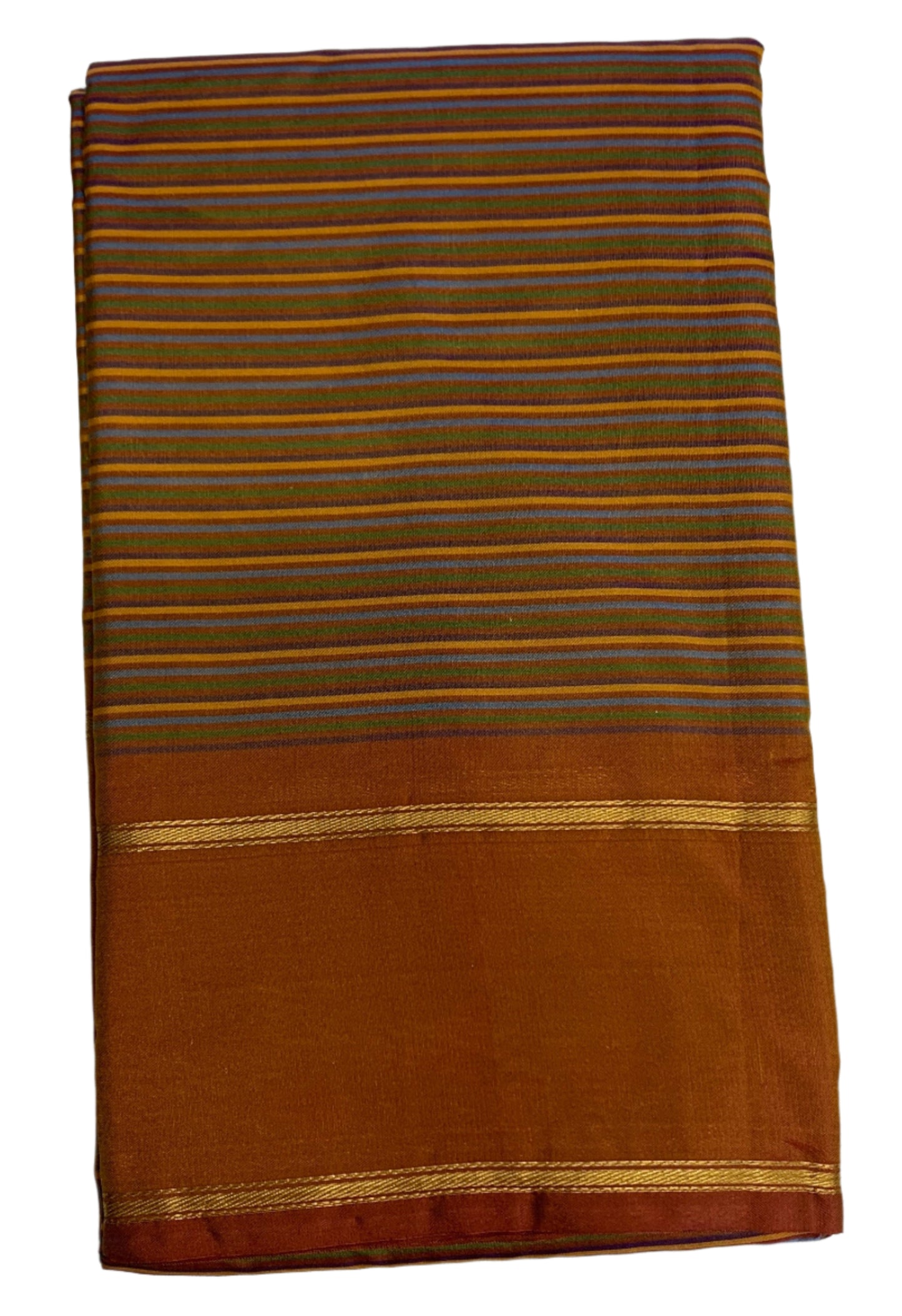 Arani Silk Saree Multi Colour with Honey Colour Border