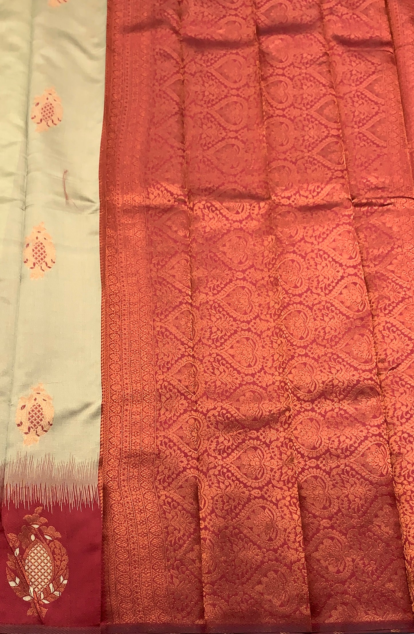 Art Silk Saree Tussar Colour with Maroon Border