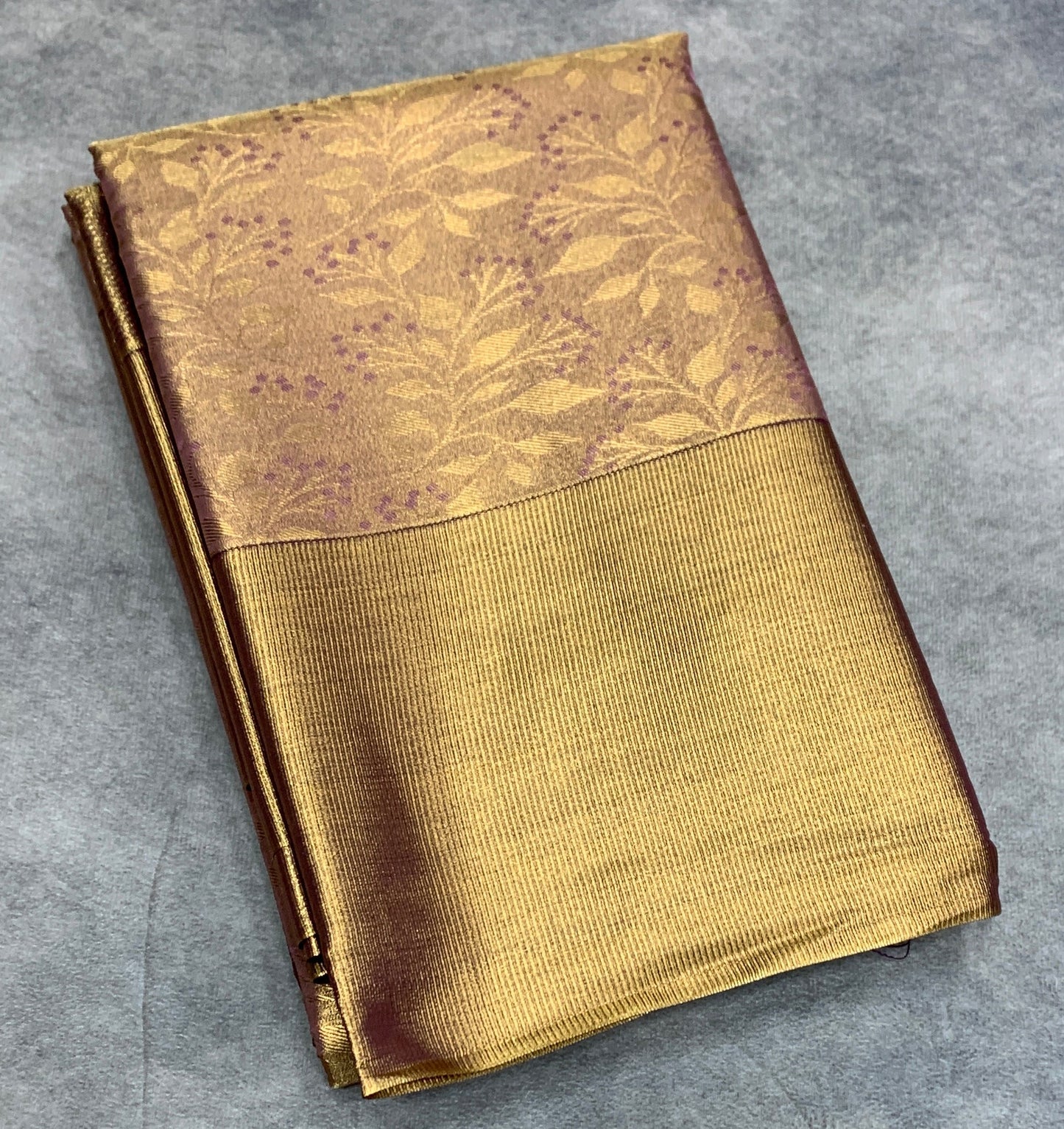 Fancy Tissue Saree Light Pink Colour with Copper Colour Border