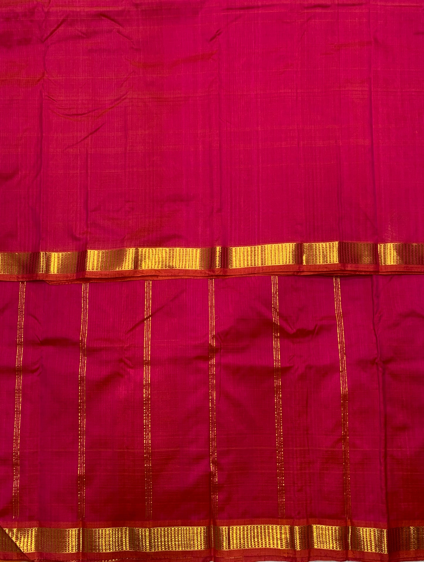 Pure Kanchipuram Silk Pink Colour with Golden Zari Border
