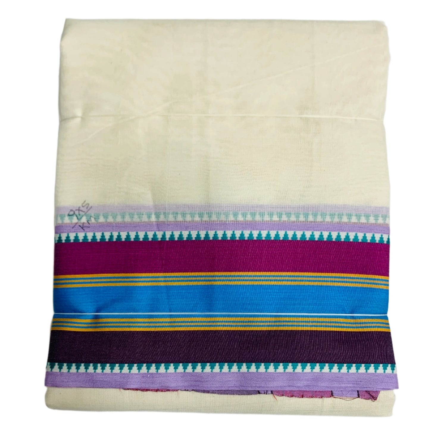 9X5 Cotton Unbleached Dhoti with Angavastram