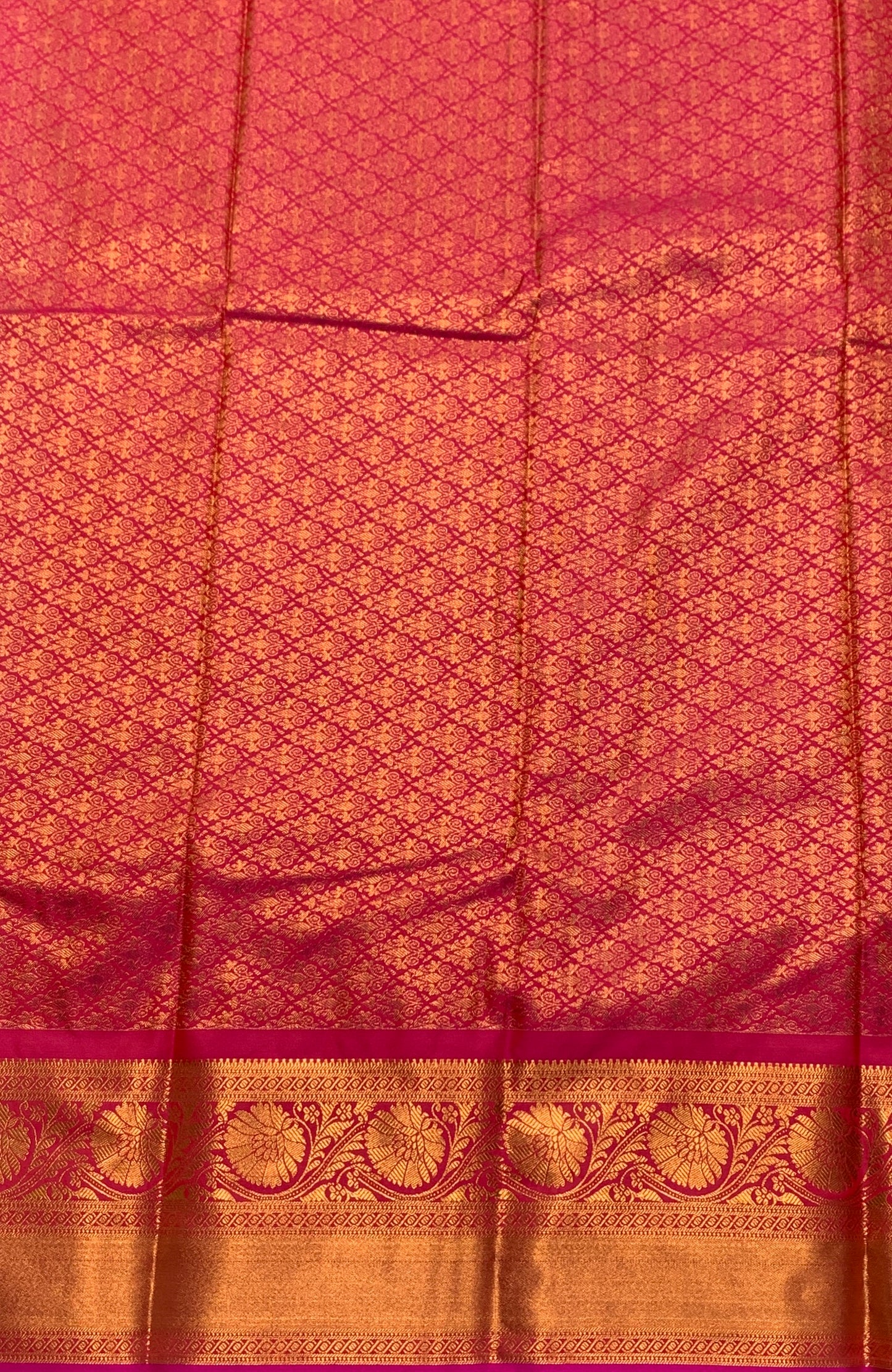 Soft Silk Casual Saree Golden Colour with Pink Colour Border