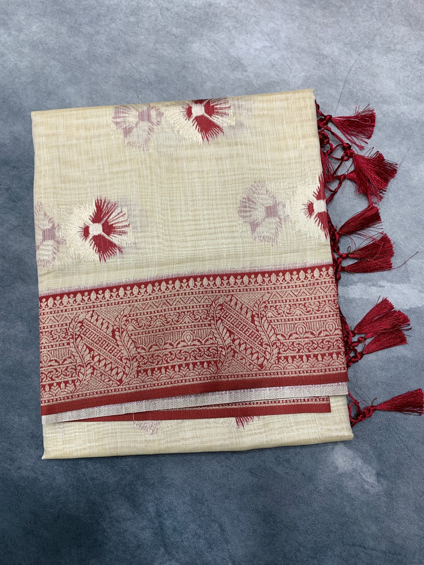 Banaras Katan Saree Tussar Colour with Katan Work Border