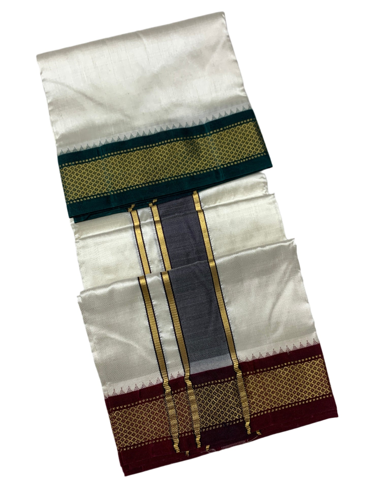 Silk Pooja Towel White colour