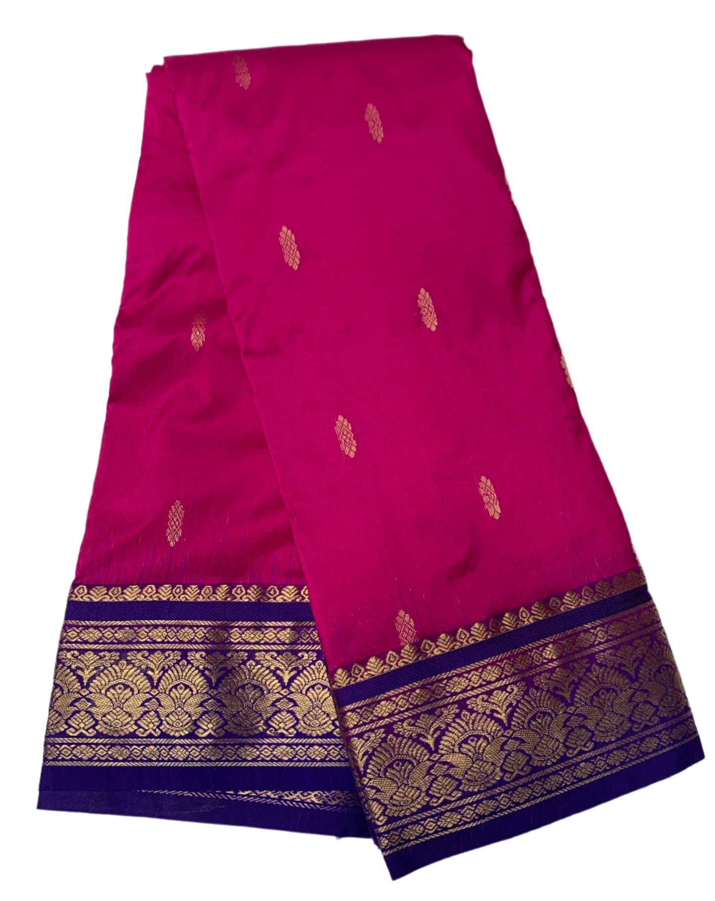 Pure Kanchipuram Silk Saree Pink Colour with Blue Border