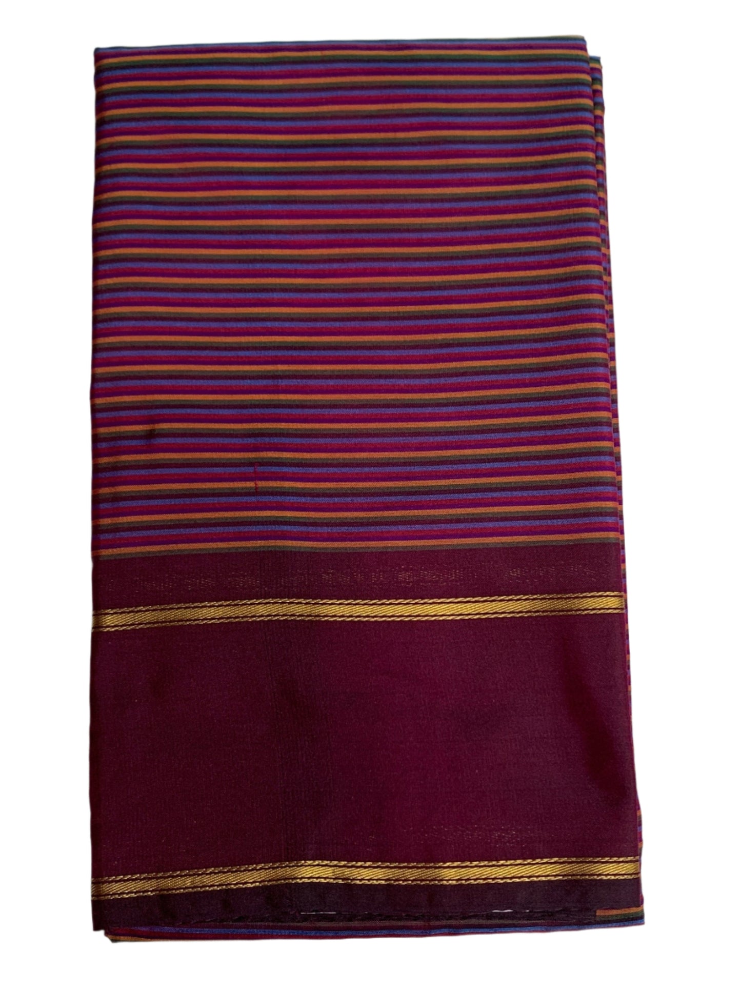 Arani Silk Saree Multi Colour with Magenta Border