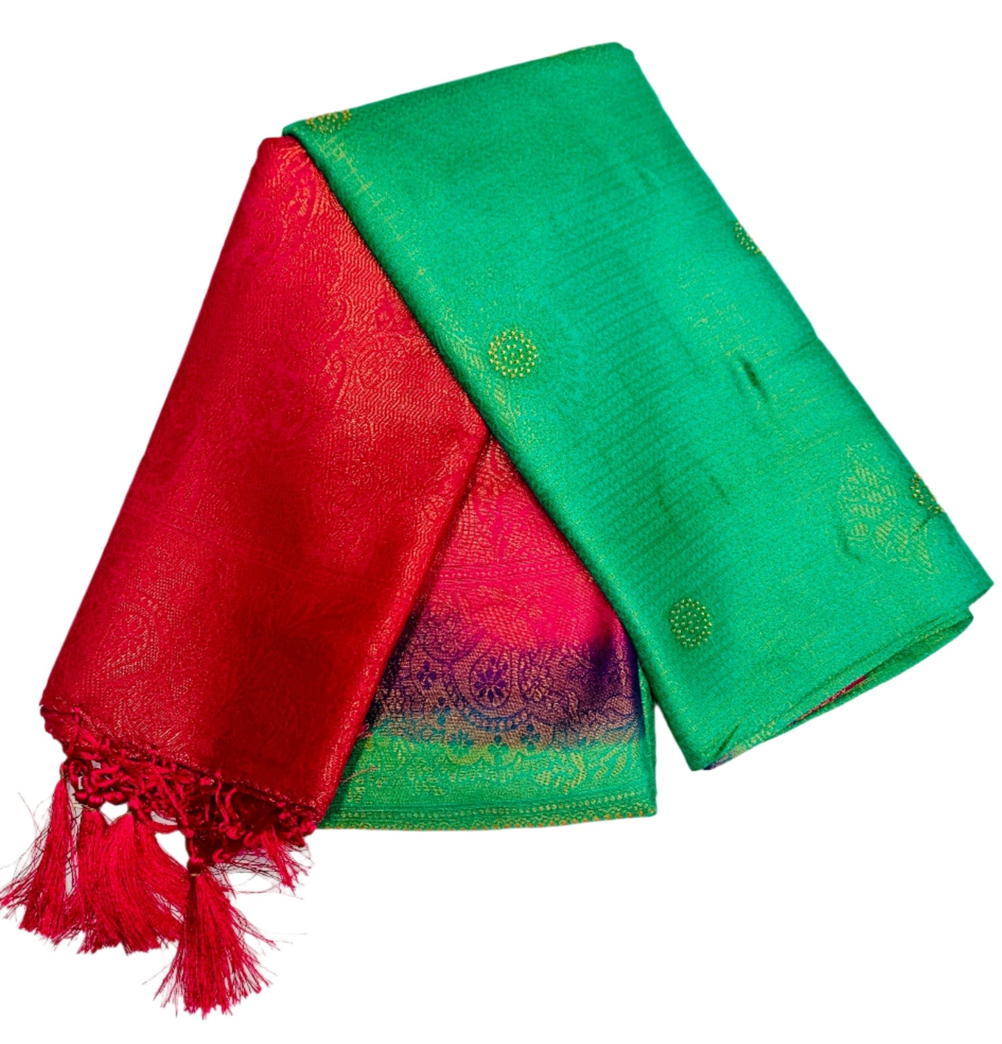 Soft Silk Saree Sapphire Colour with Pink Pallu