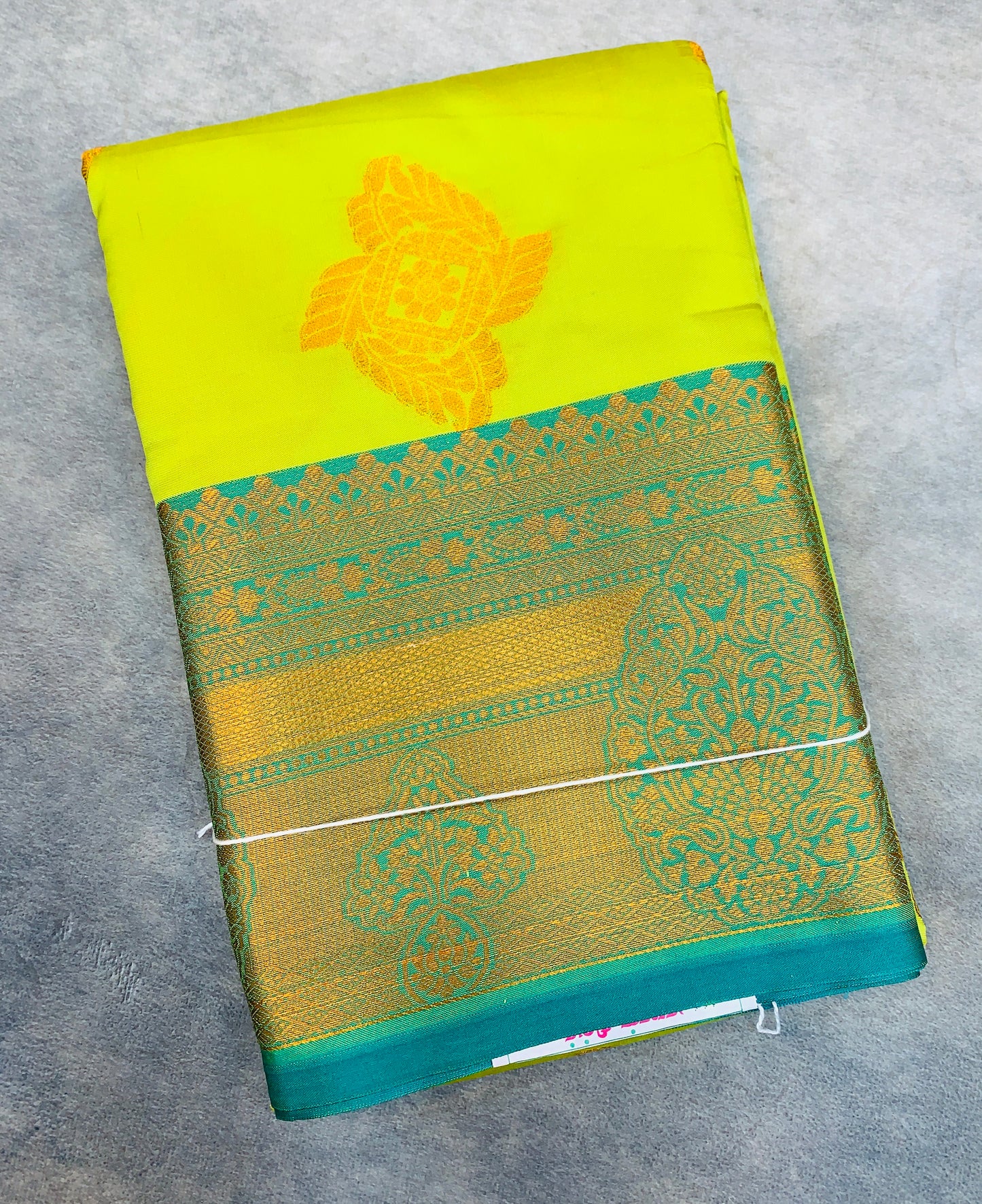 Soft Silk Casual Saree Apple Green Colour with Rama Green and Golden Colour Border