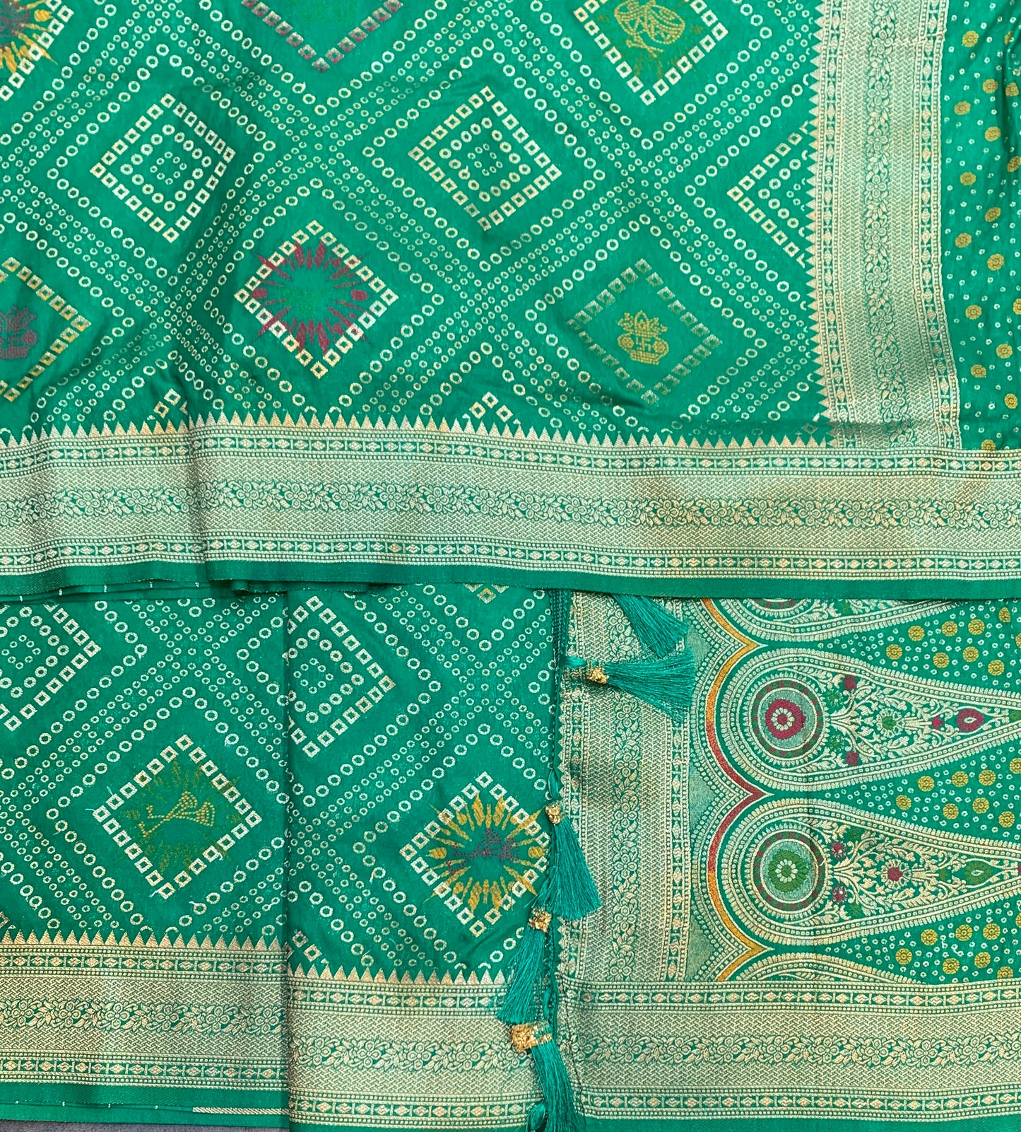 Banaras Soft Silk Saree Light Green Colour with Sliver Colour Floral Design Border