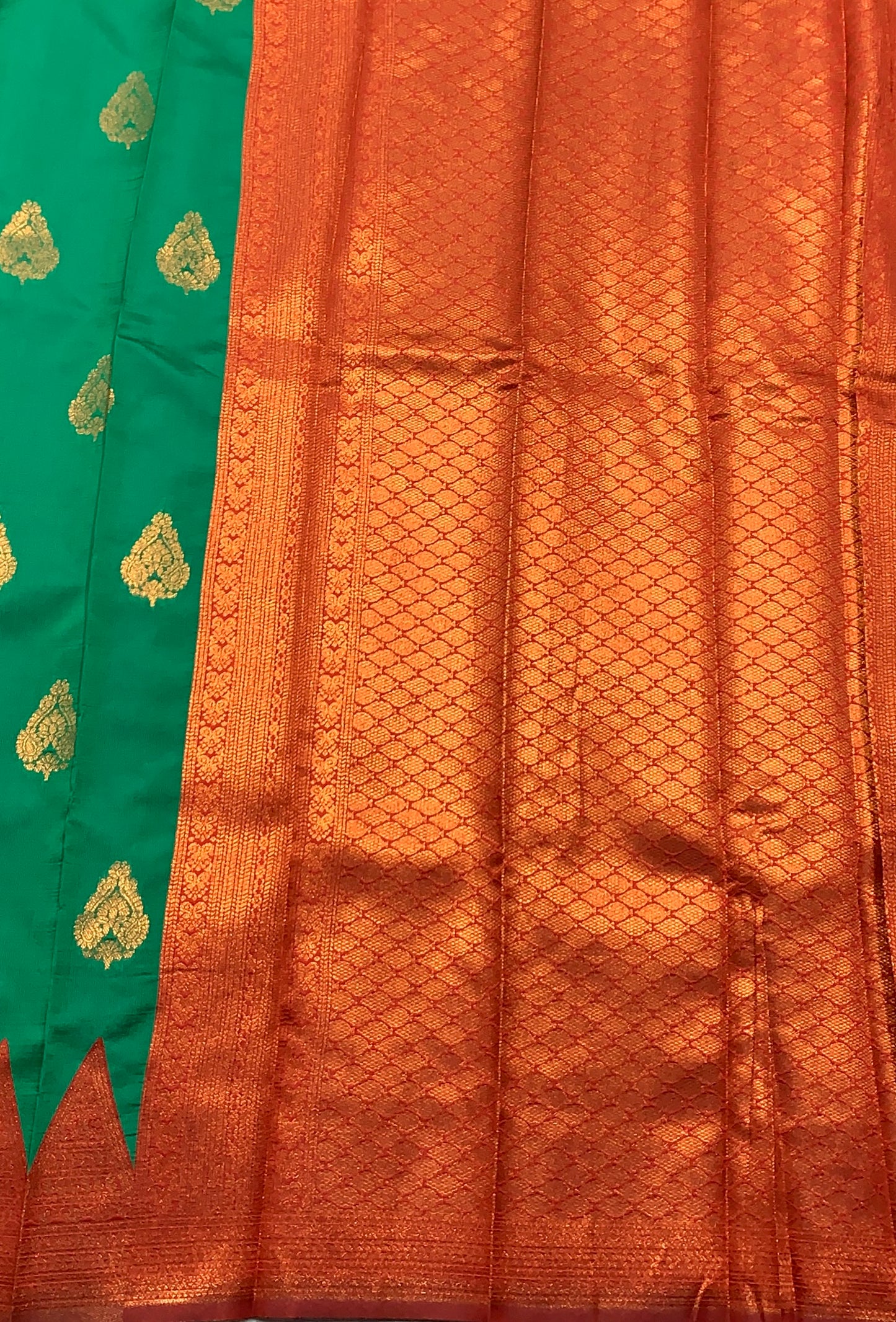 Art Silk Saree Light Green Colour with Maroon Border