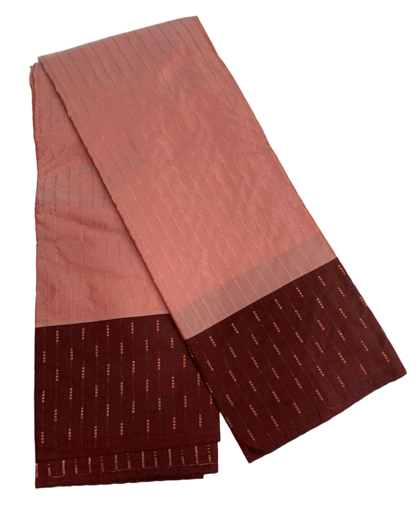 Arani Silk Saree Dark Peach Colour with Brown Border