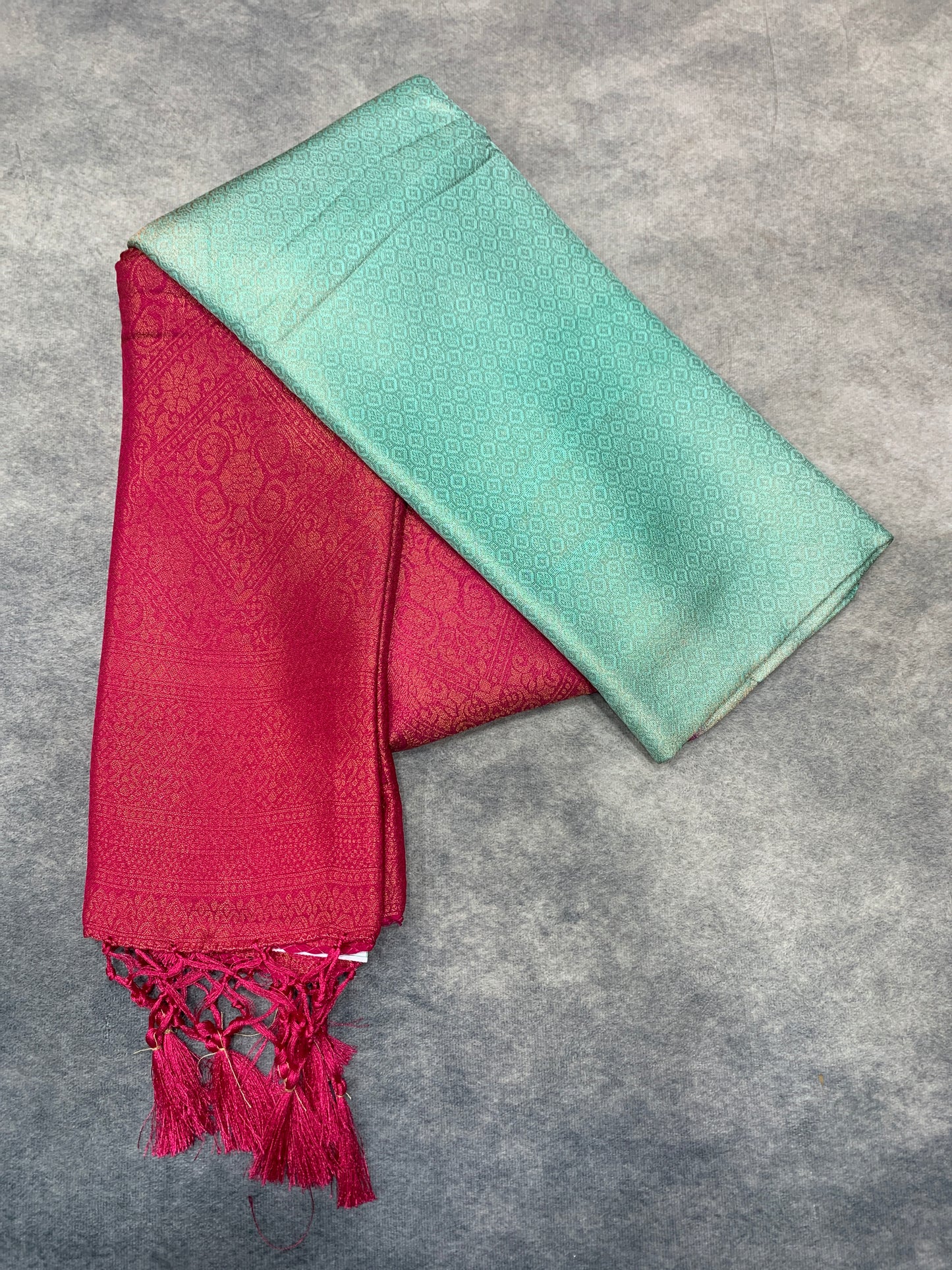 Soft Silk Saree Light Sapphire Colour with Pink Colour Pallu