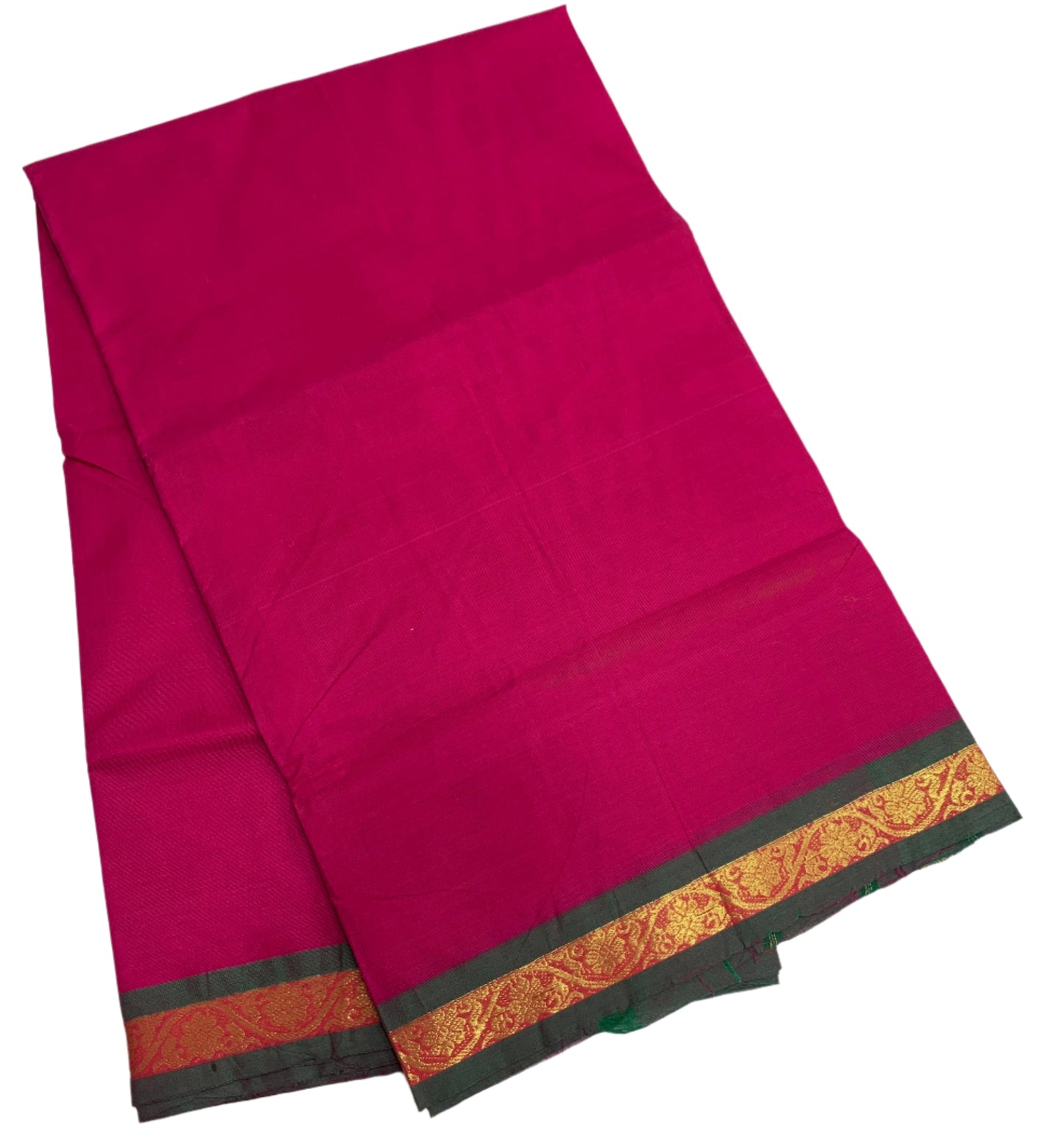 Chettinad Cotton Saree Pink Colour with Green Border