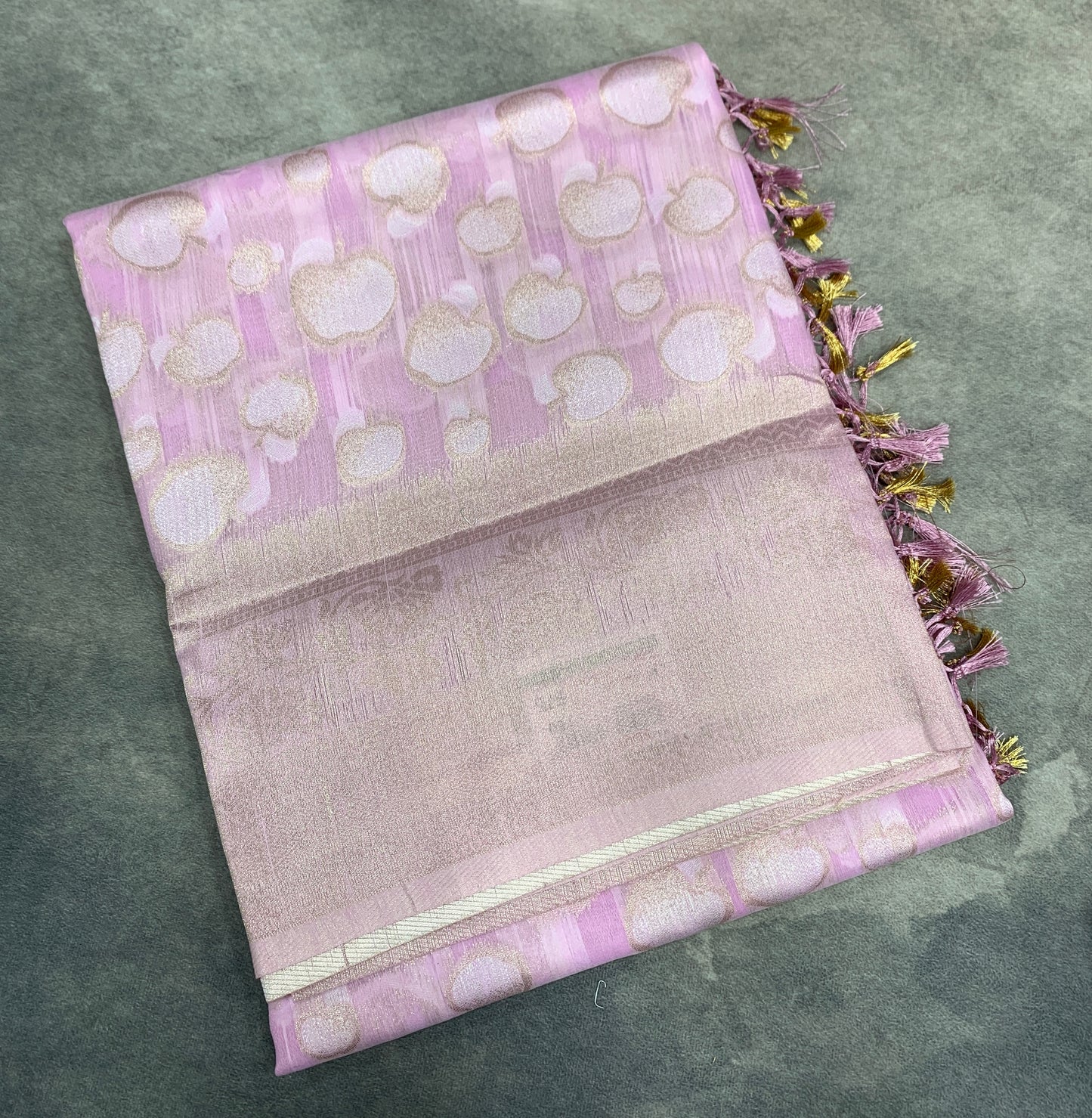 Banaras Katan Saree Lavender Colour with Katan Work Border