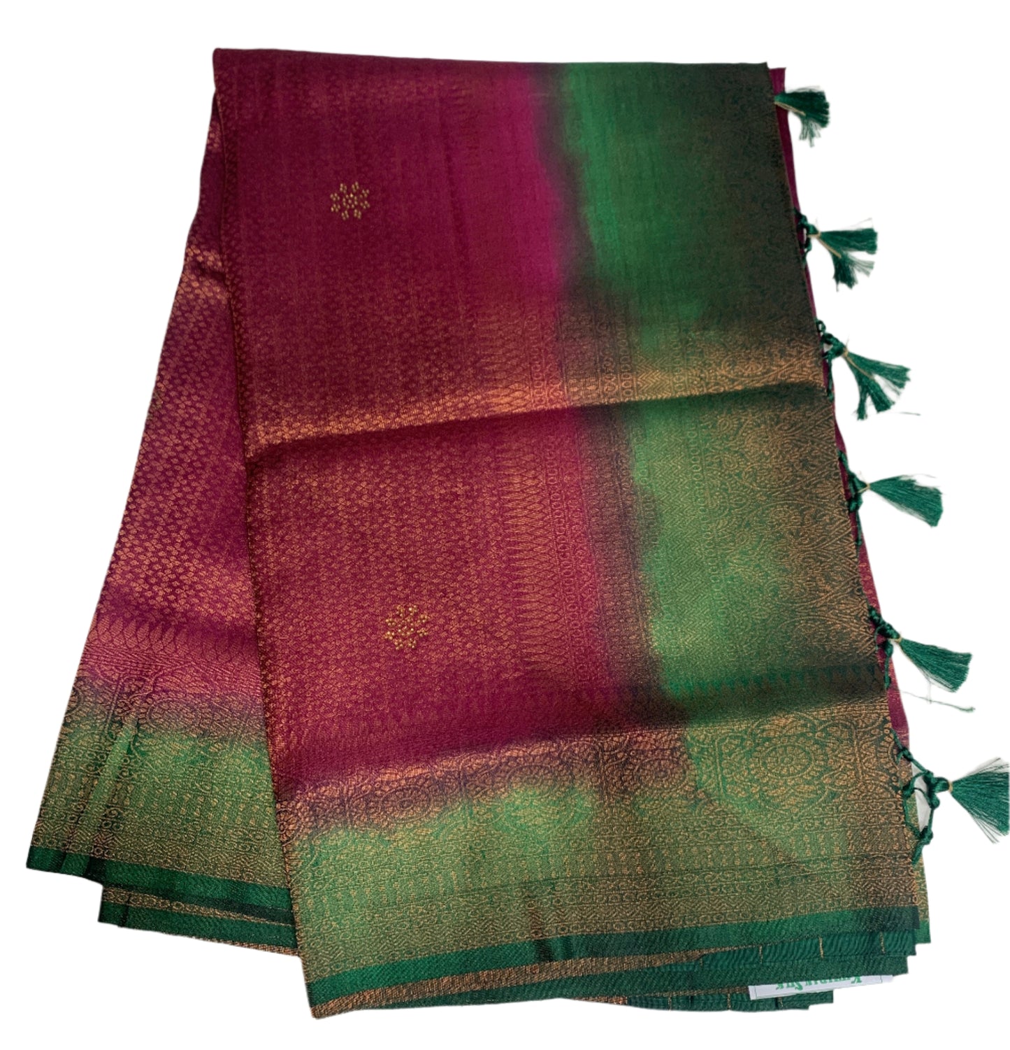 Soft Silk Saree Brown Colour with Green Pallu
