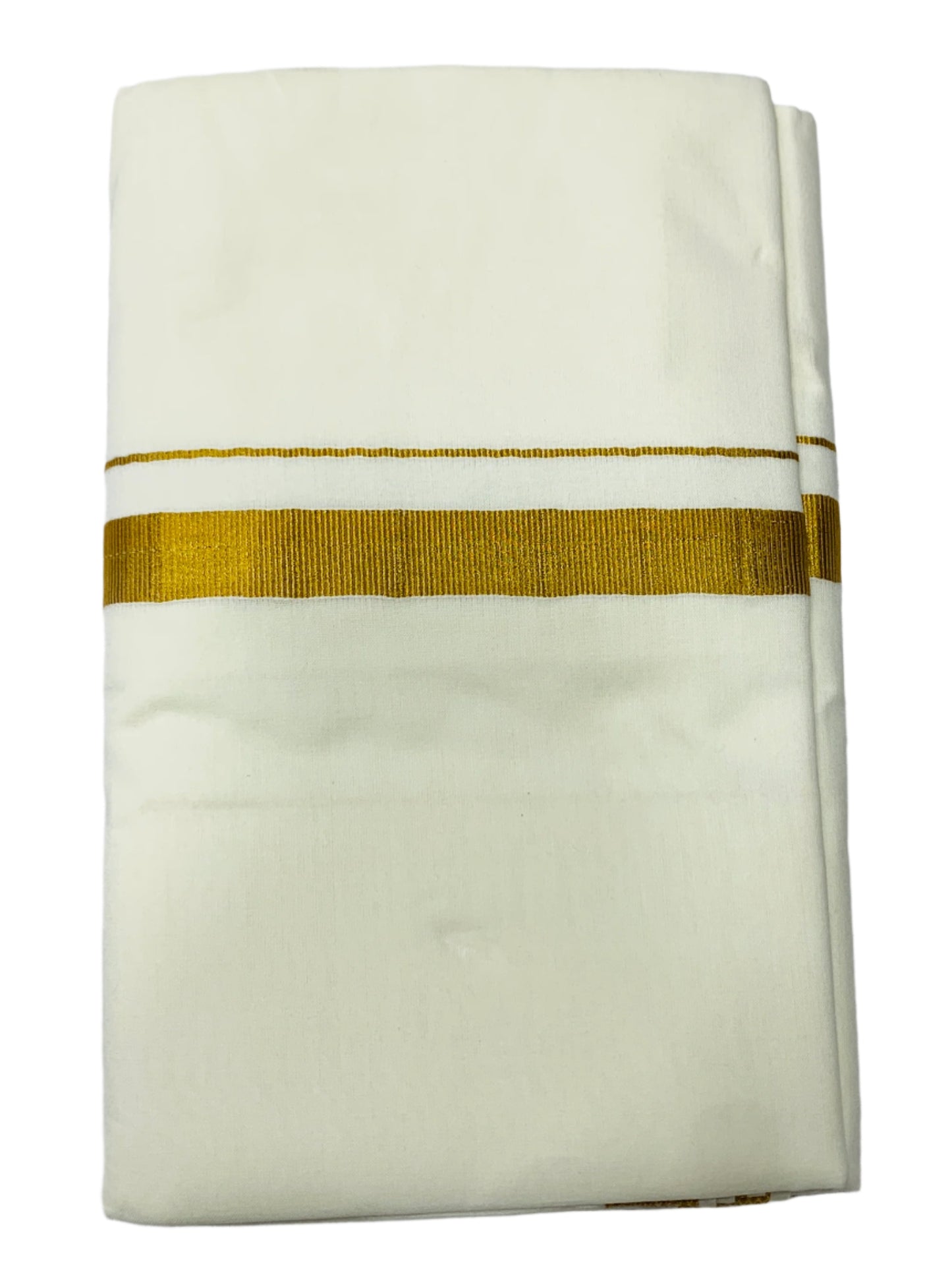 8 Mulam White Cotton Dhoti with Golden Border