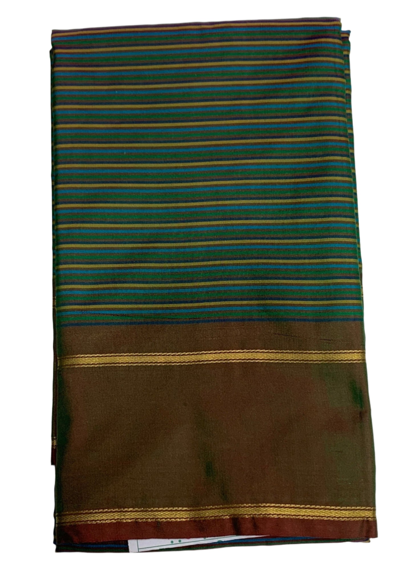 Arani Silk Saree Multi Colour with Greenish Maroon Colour Border