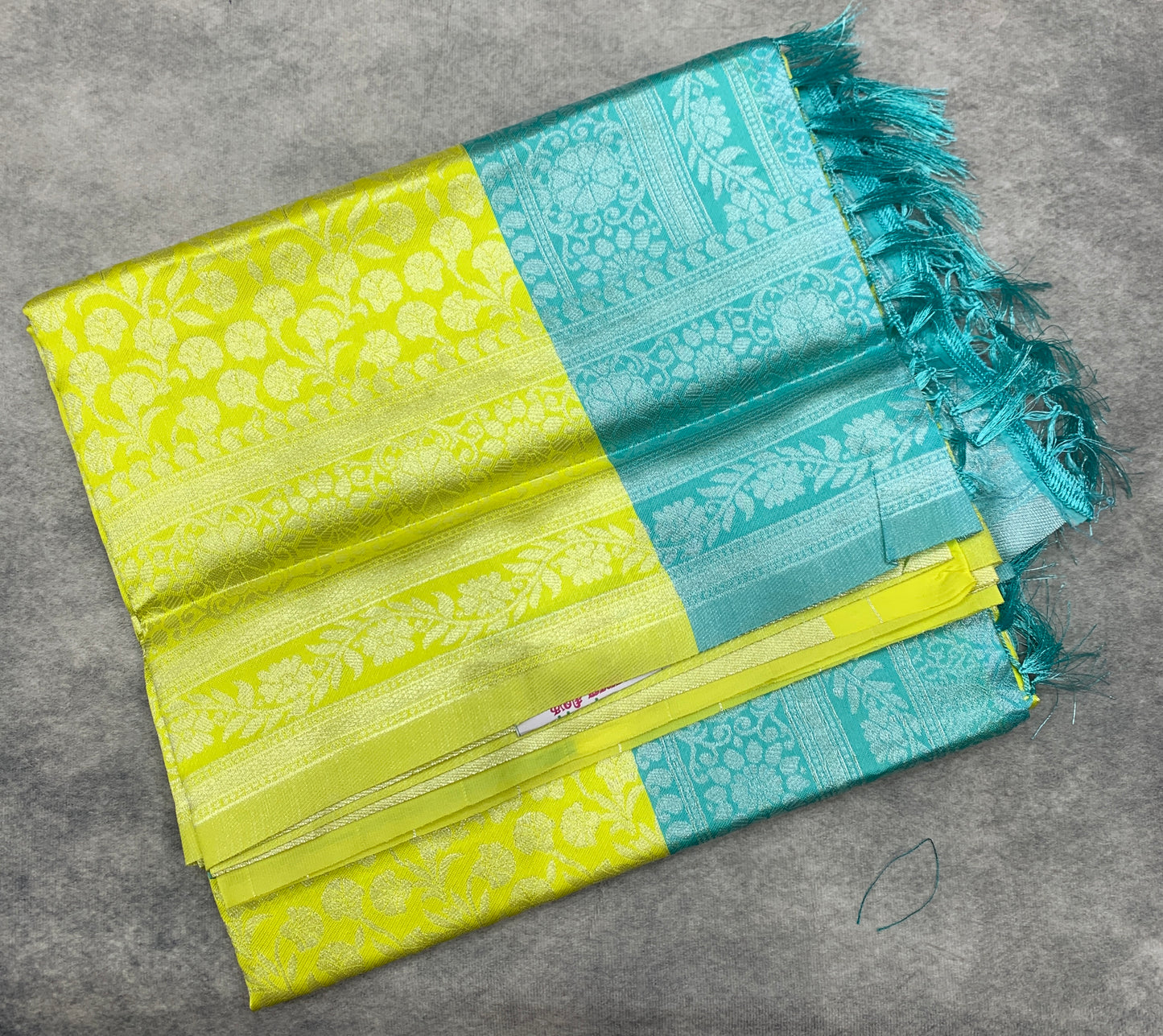Art Silk Saree Apple Green Colour with Self Border