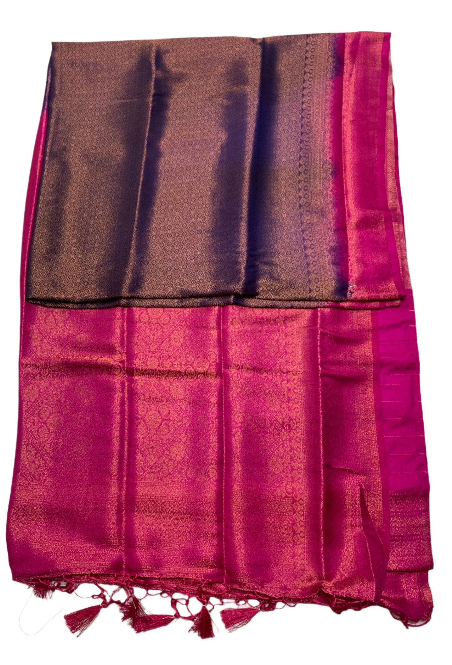 Soft Silk Saree Navy Blue Colour with Pink Pallu