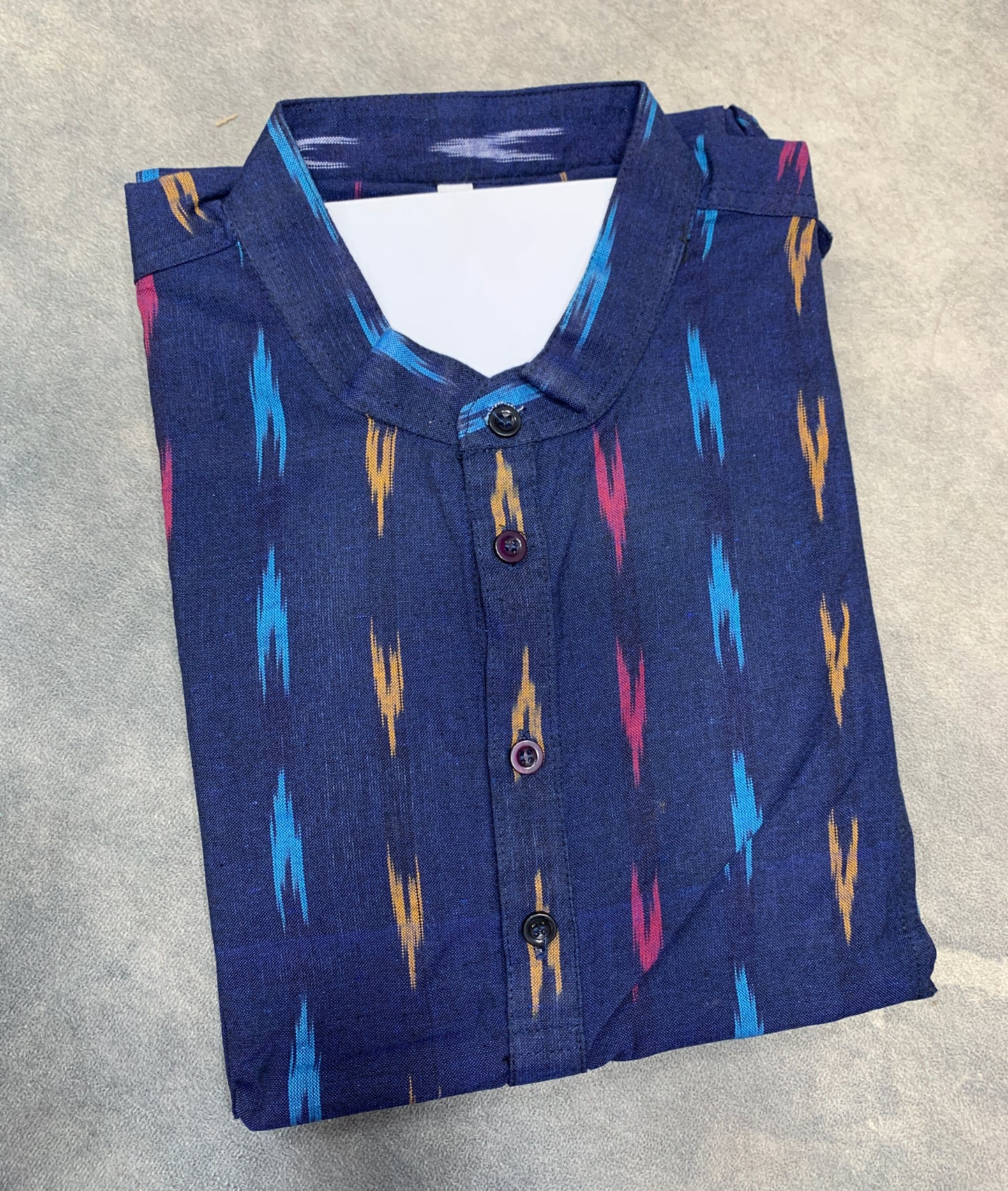 Full Sleeve Long Length Casual Kurta Blue Colour