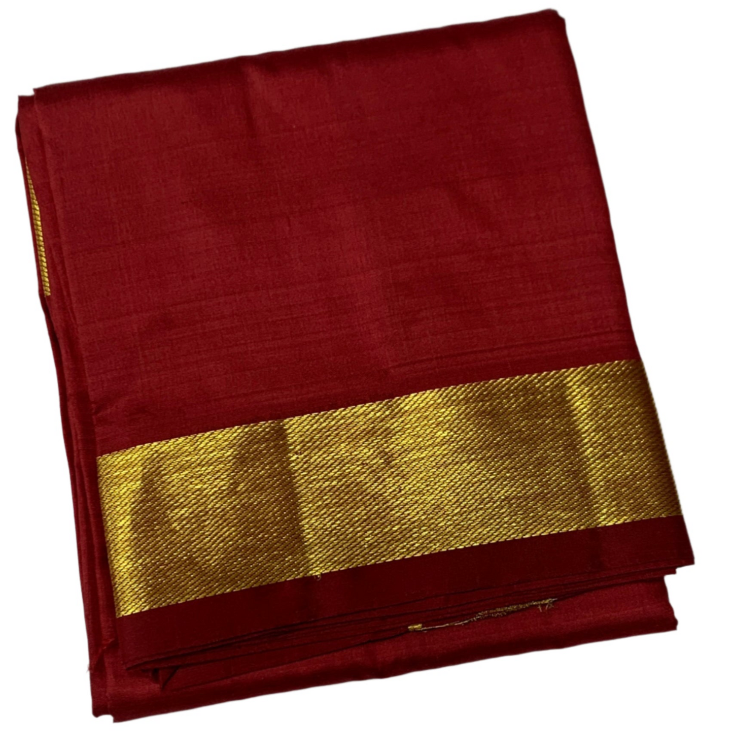 4 Mulam Silk Pooja Towel Maroon Colour with Zari Border