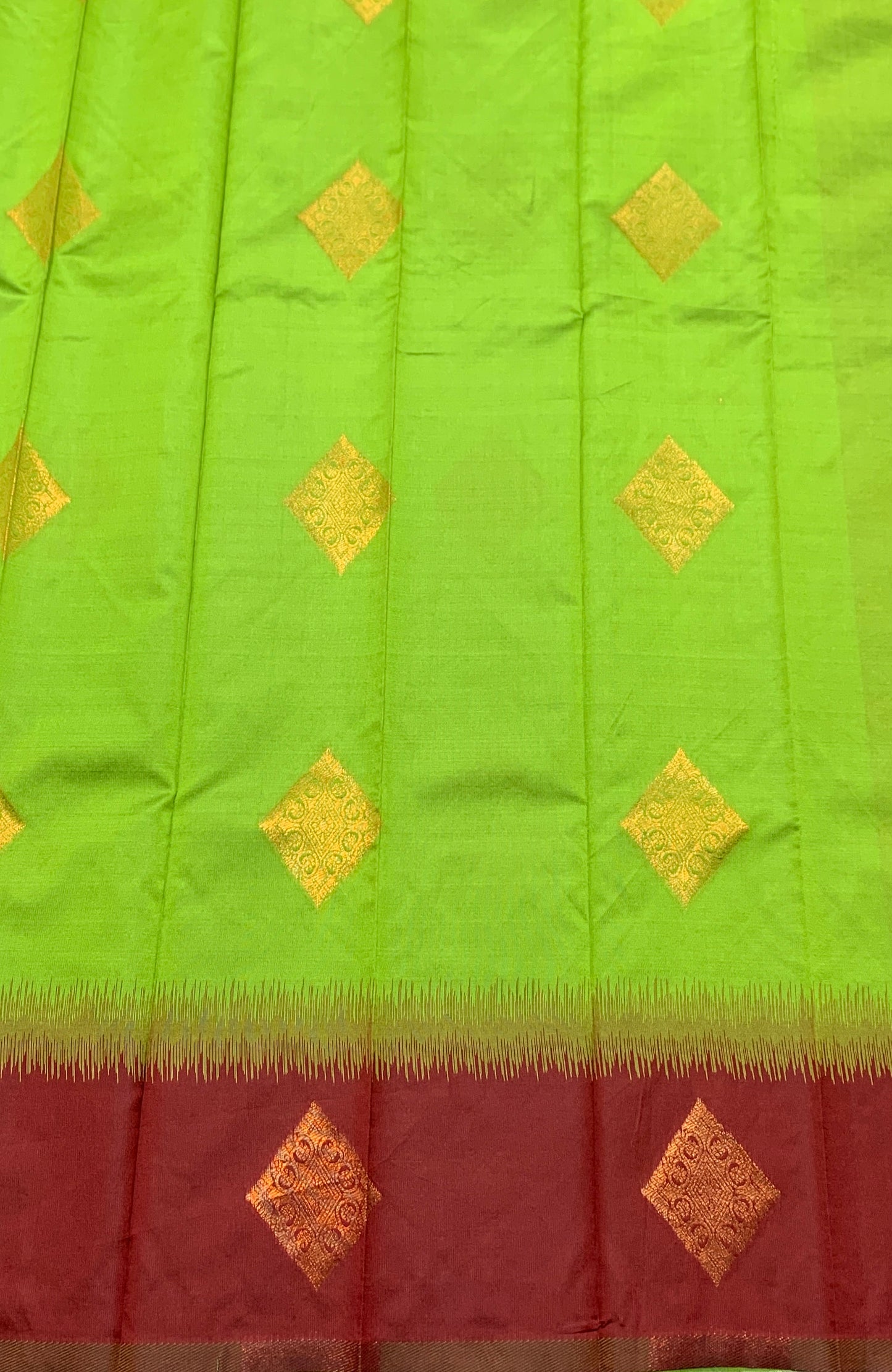 Light Green Colour Art Silk Saree with Maroon Border