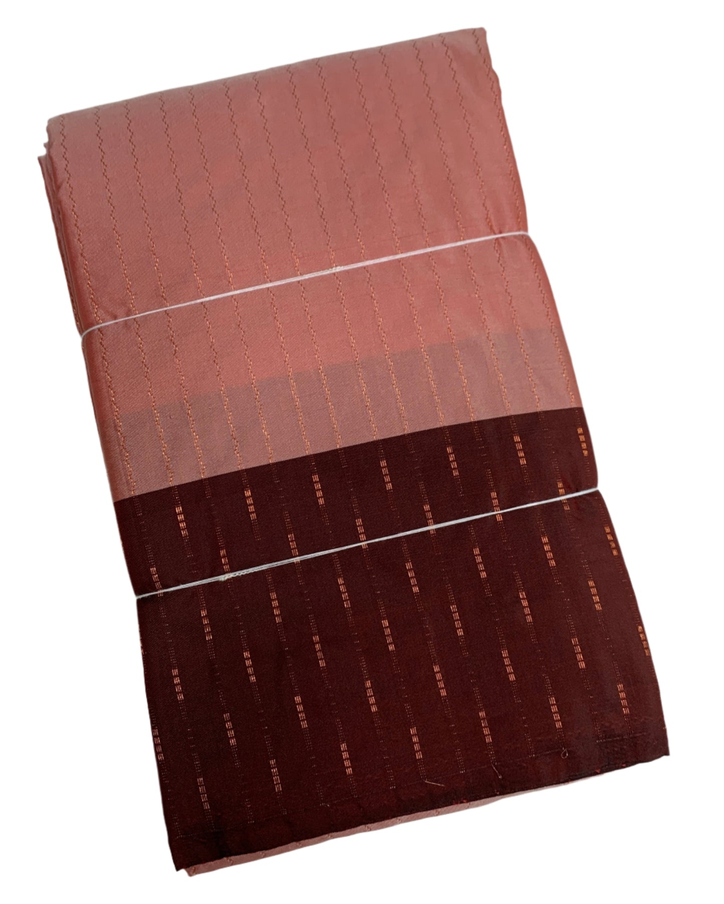 Arani Silk Saree Dark Peach Colour with Brown Border