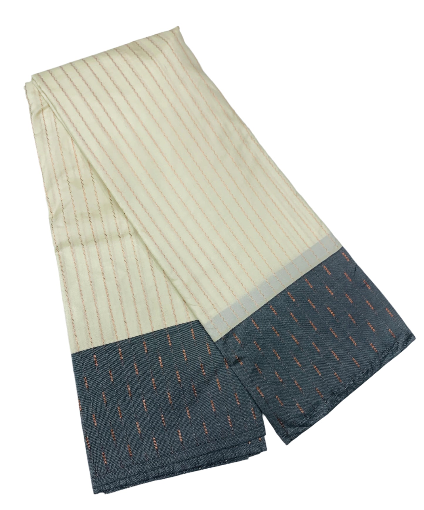 Arani Silk Saree Off White Colour Gray Border
