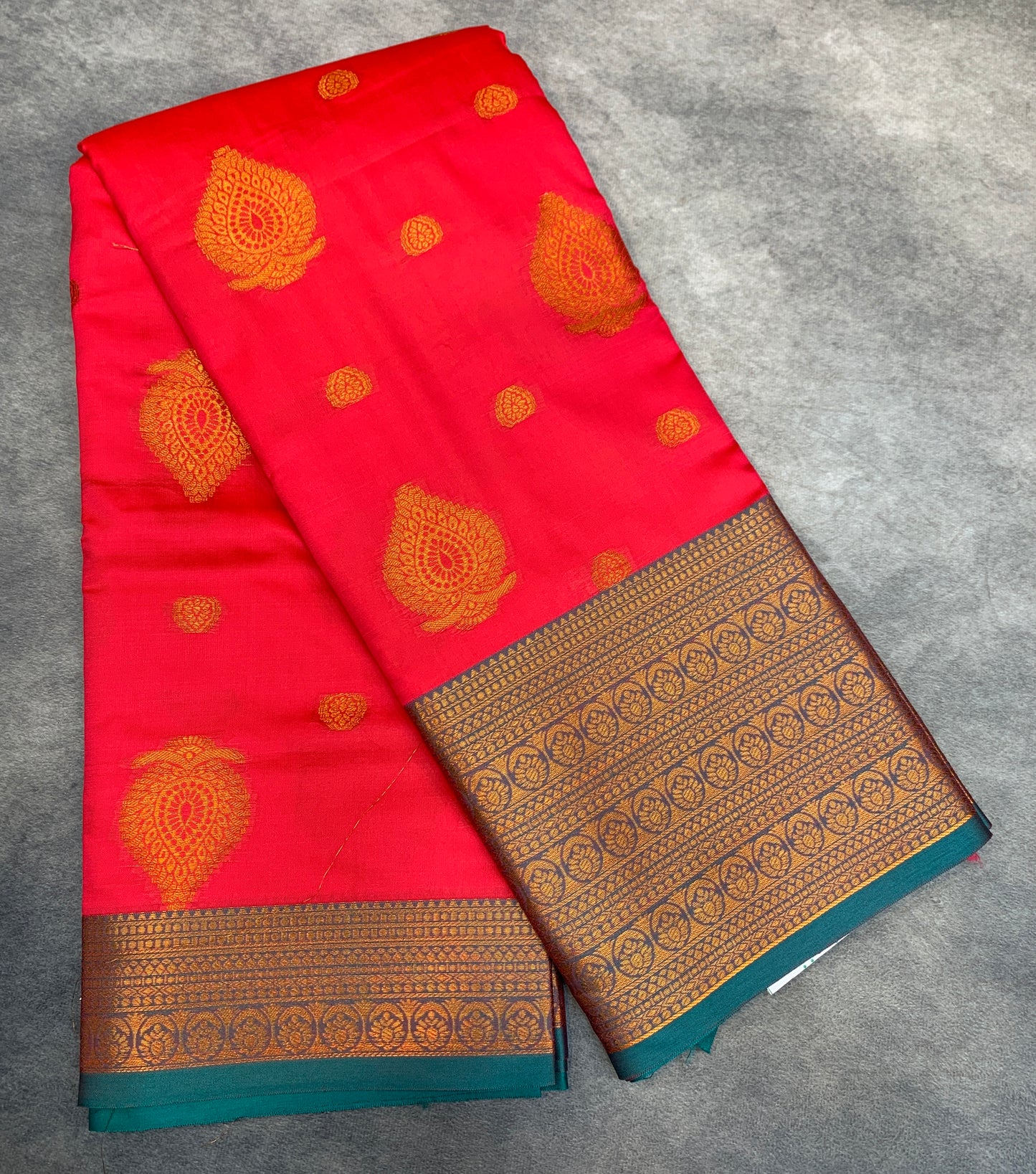 Soft Silk Casual Saree Peach Pink Colour with Rama Green and Golden Colour Border