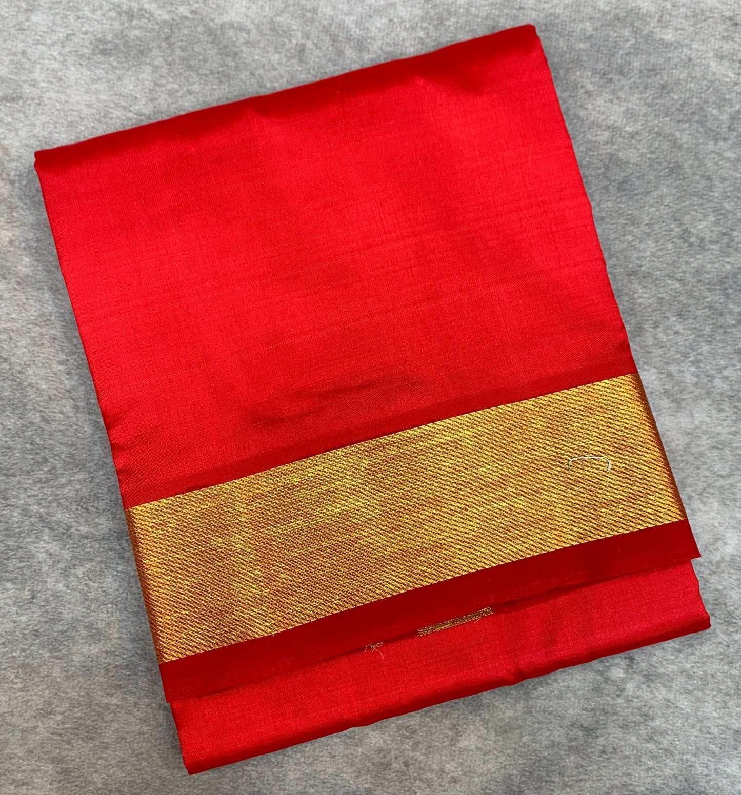 4 Mulam Silk Pooja Towel Red Colour with Zari Border